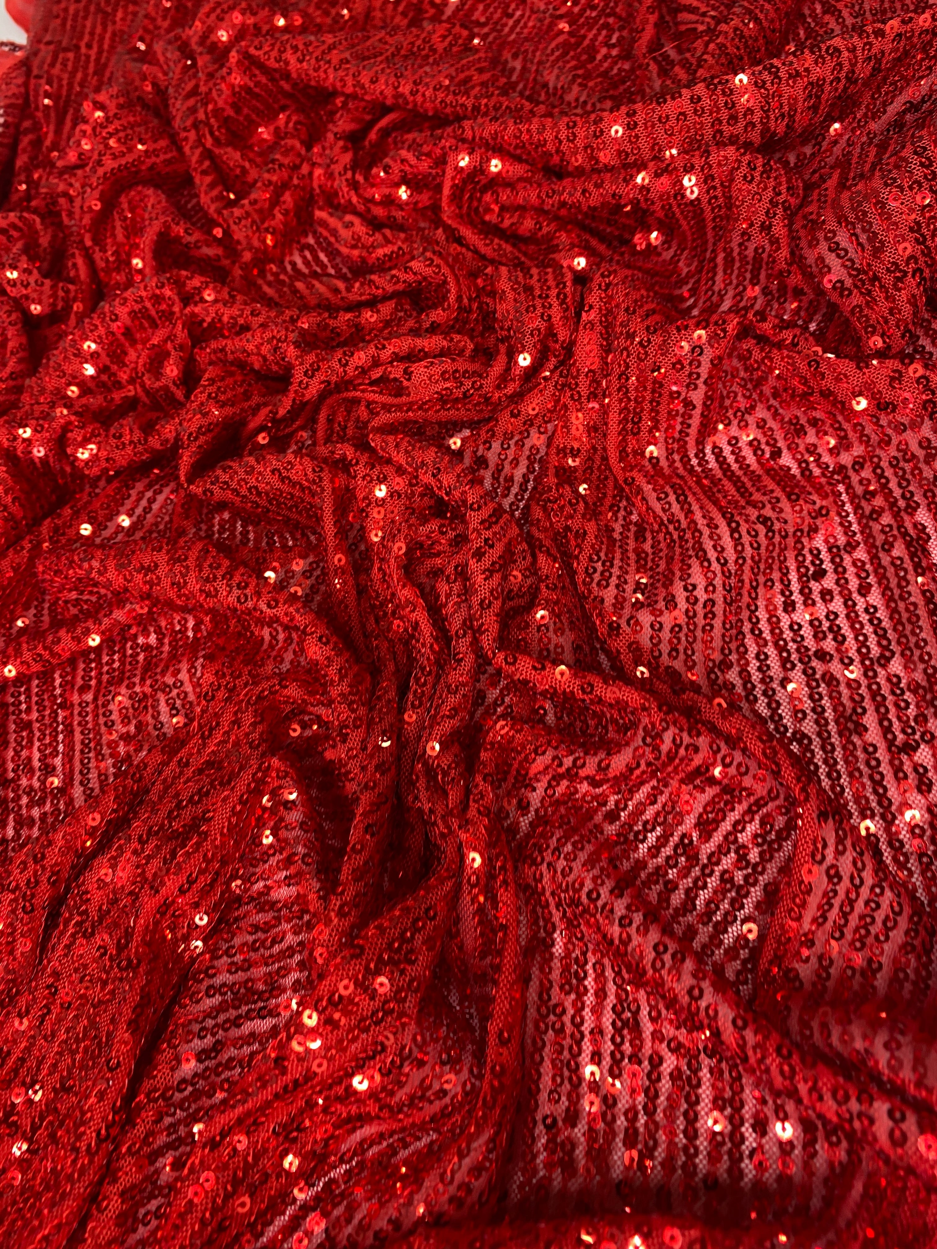 Red Stretch Sequin Mesh – KikiTextiles