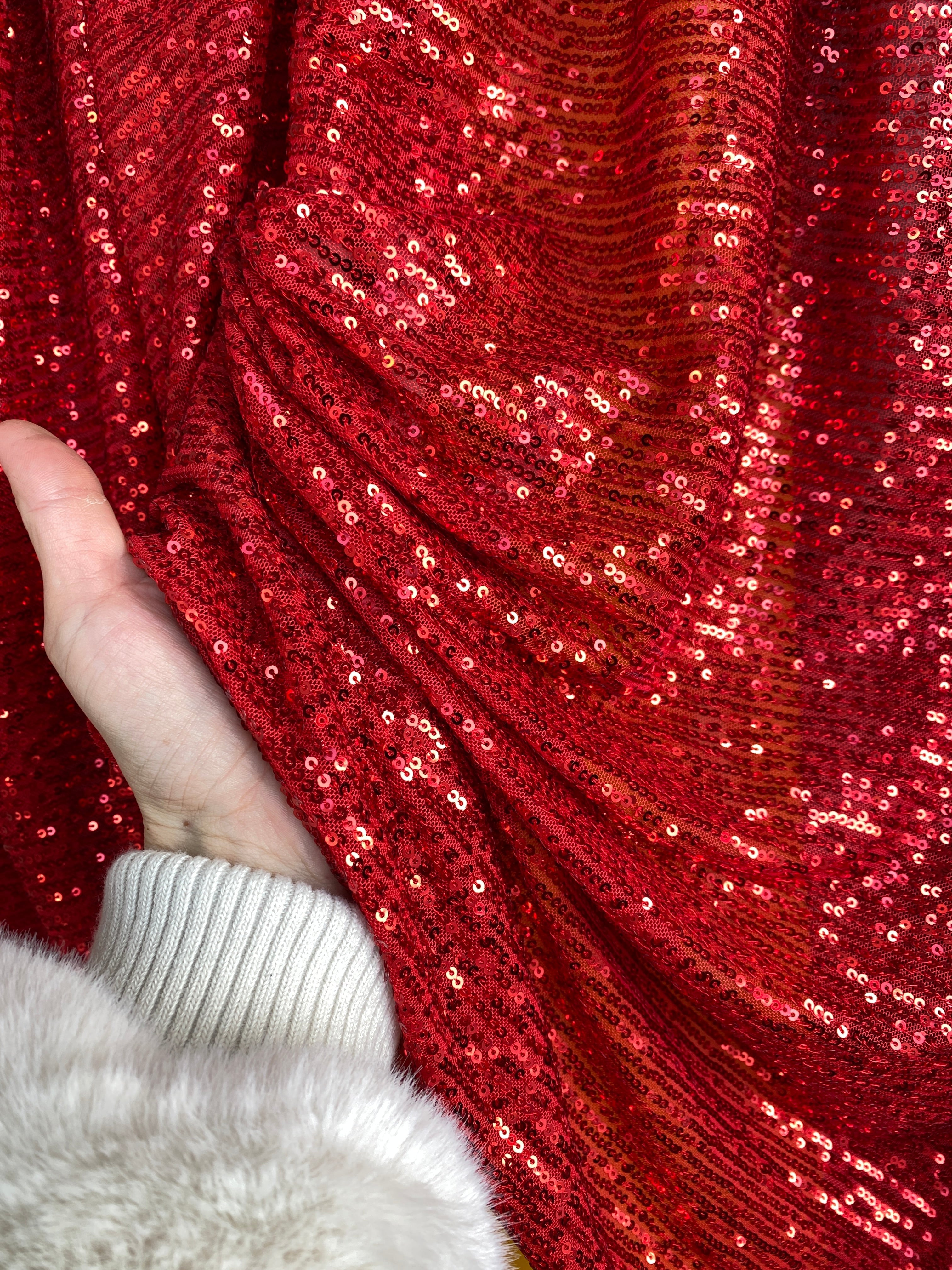 red Stretch Sequin Mesh, light red Stretch Sequin Mesh, dark red Stretch Sequin Mesh, Stretch Sequin Mesh for woman,  Stretch Sequin Mesh for bride, Stretch Sequin Mesh on sale, Stretch Sequin Mesh on discount, Stretch Sequin Mesh online