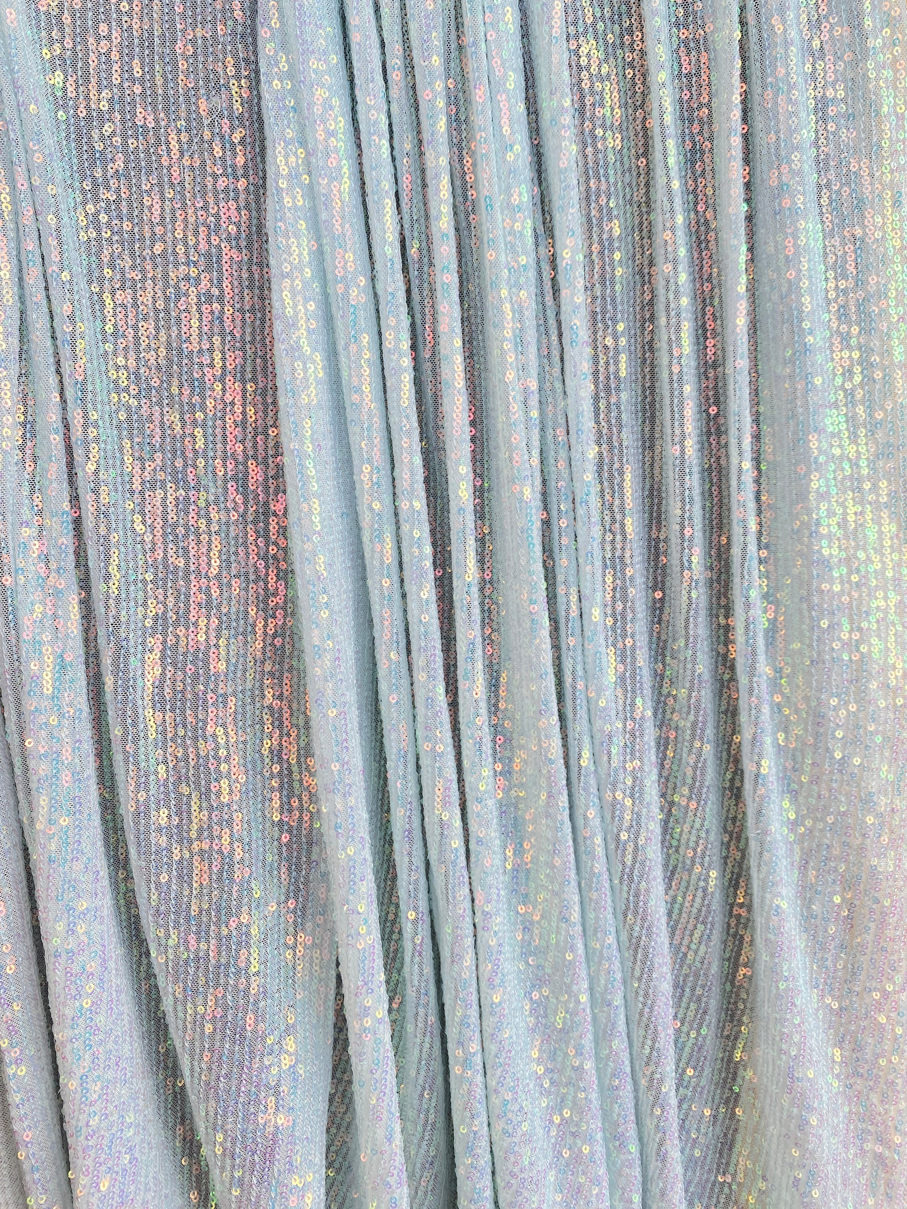 white Iridescent Stretch Sequin Mesh, off white Stretch Sequin Mesh, Iridescent Stretch Sequin Mesh, Stretch Sequin Mesh for woman,  Stretch Sequin Mesh for bride, Stretch Sequin Mesh on sale, Stretch Sequin Mesh on discount, Stretch Sequin Mesh online