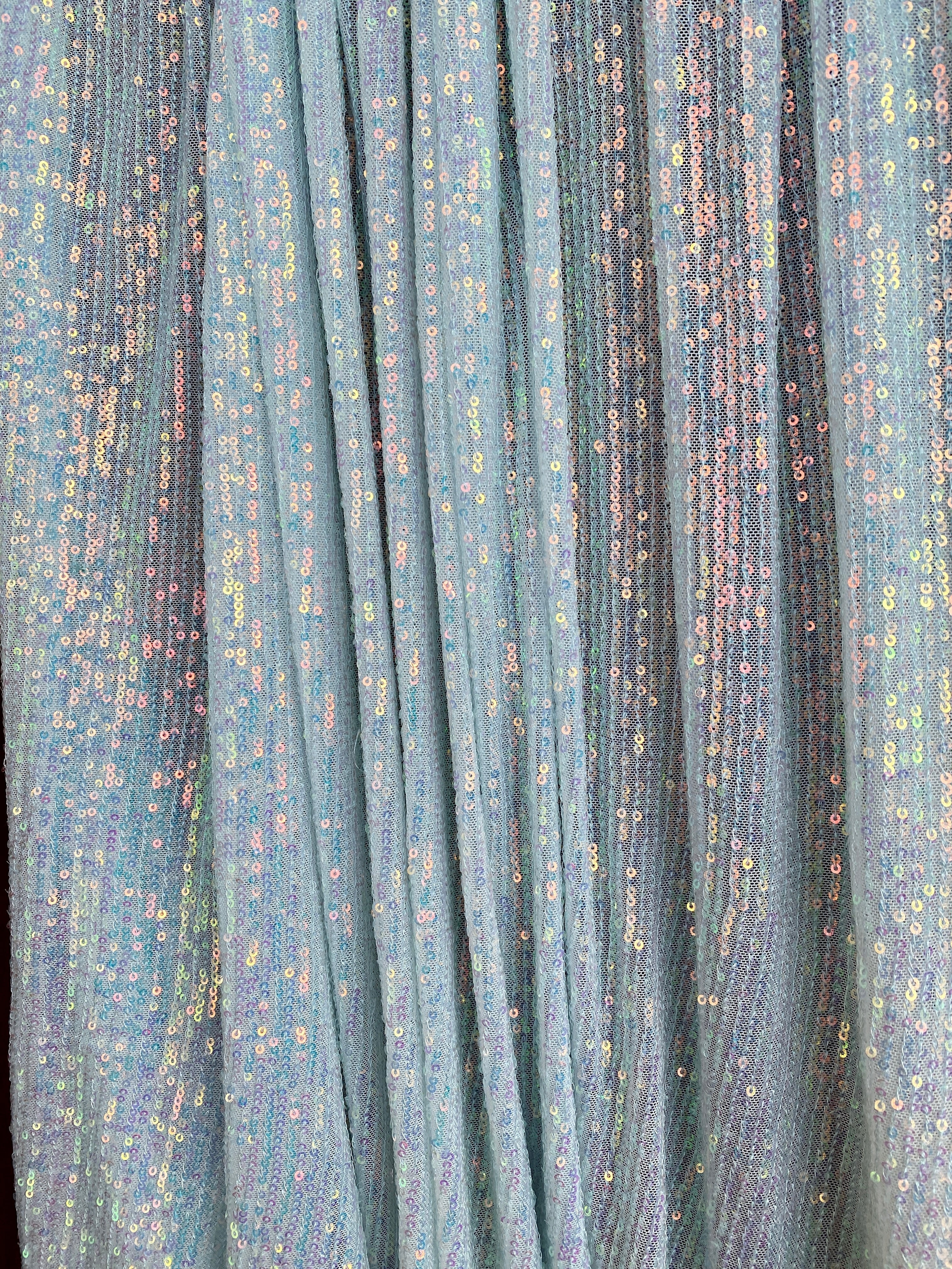 Stretch Striped Sequin On Mesh