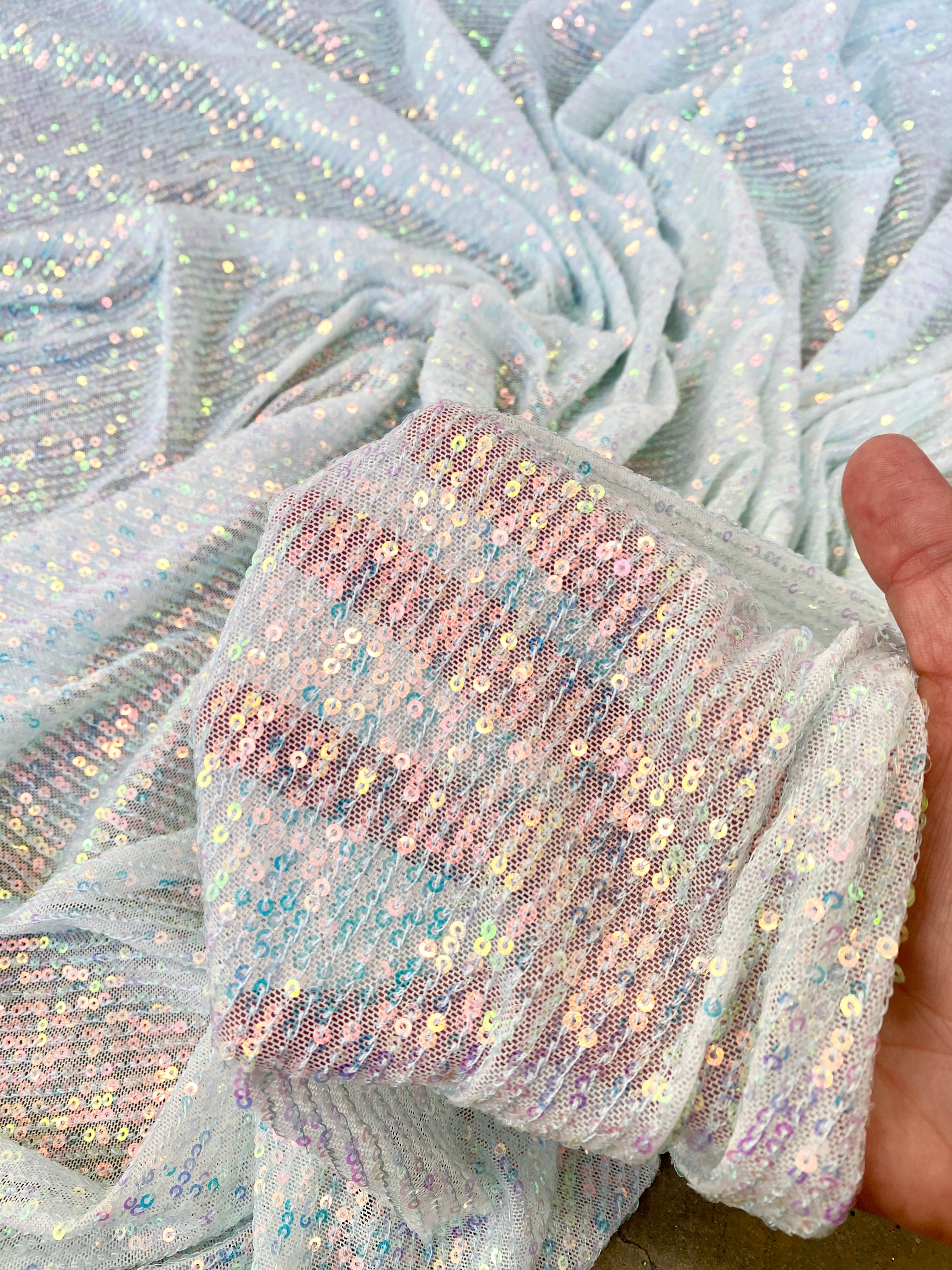 white Iridescent Stretch Sequin Mesh, off white Stretch Sequin Mesh, Iridescent Stretch Sequin Mesh, Stretch Sequin Mesh for woman,  Stretch Sequin Mesh for bride, Stretch Sequin Mesh on sale, Stretch Sequin Mesh on discount, Stretch Sequin Mesh online