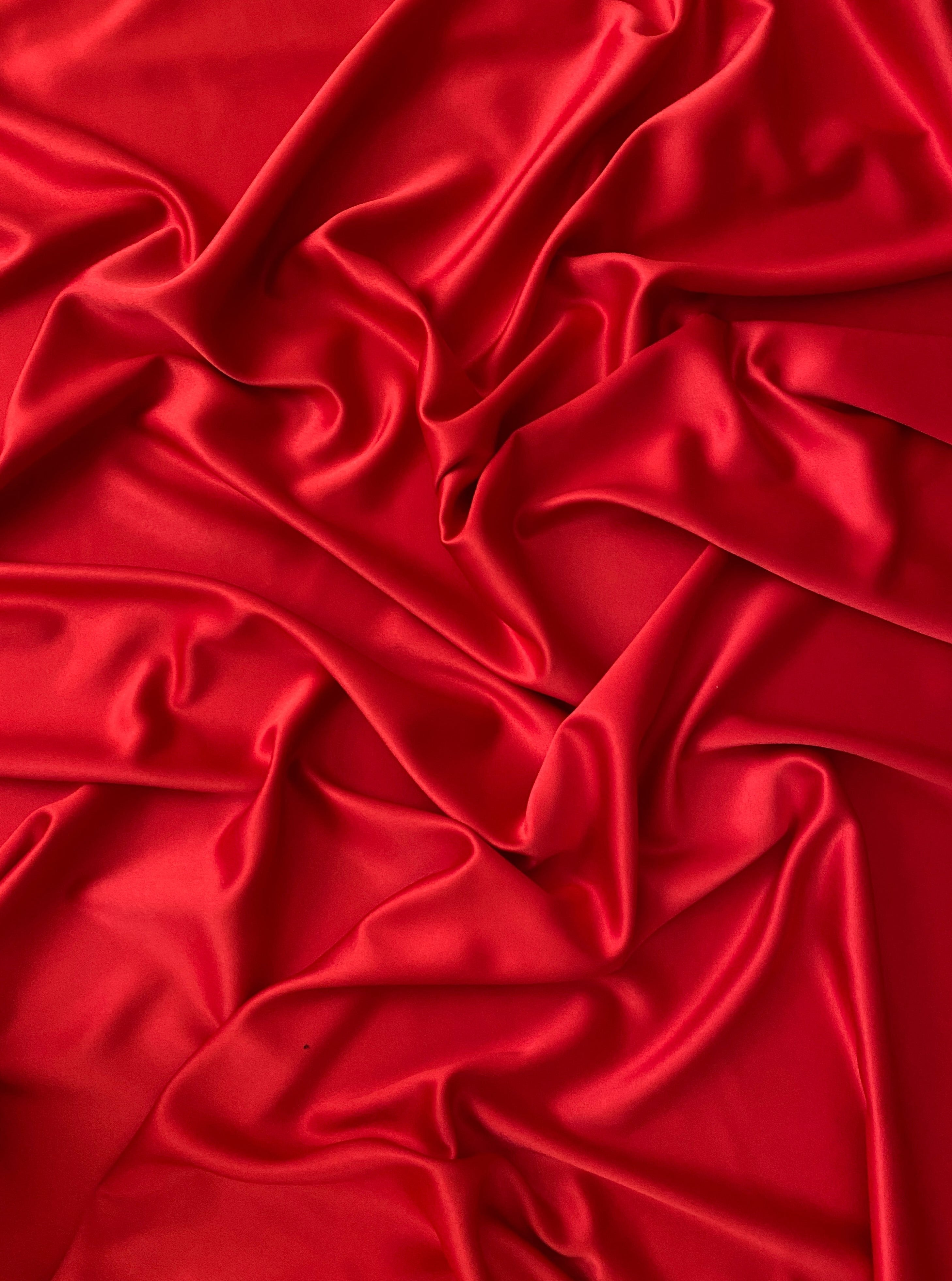 red crepe back satin, stretch red crepe back satin, red stretch satin, red stretch bridal satin,premium satin, luxury satin, satin usa, satin for woman