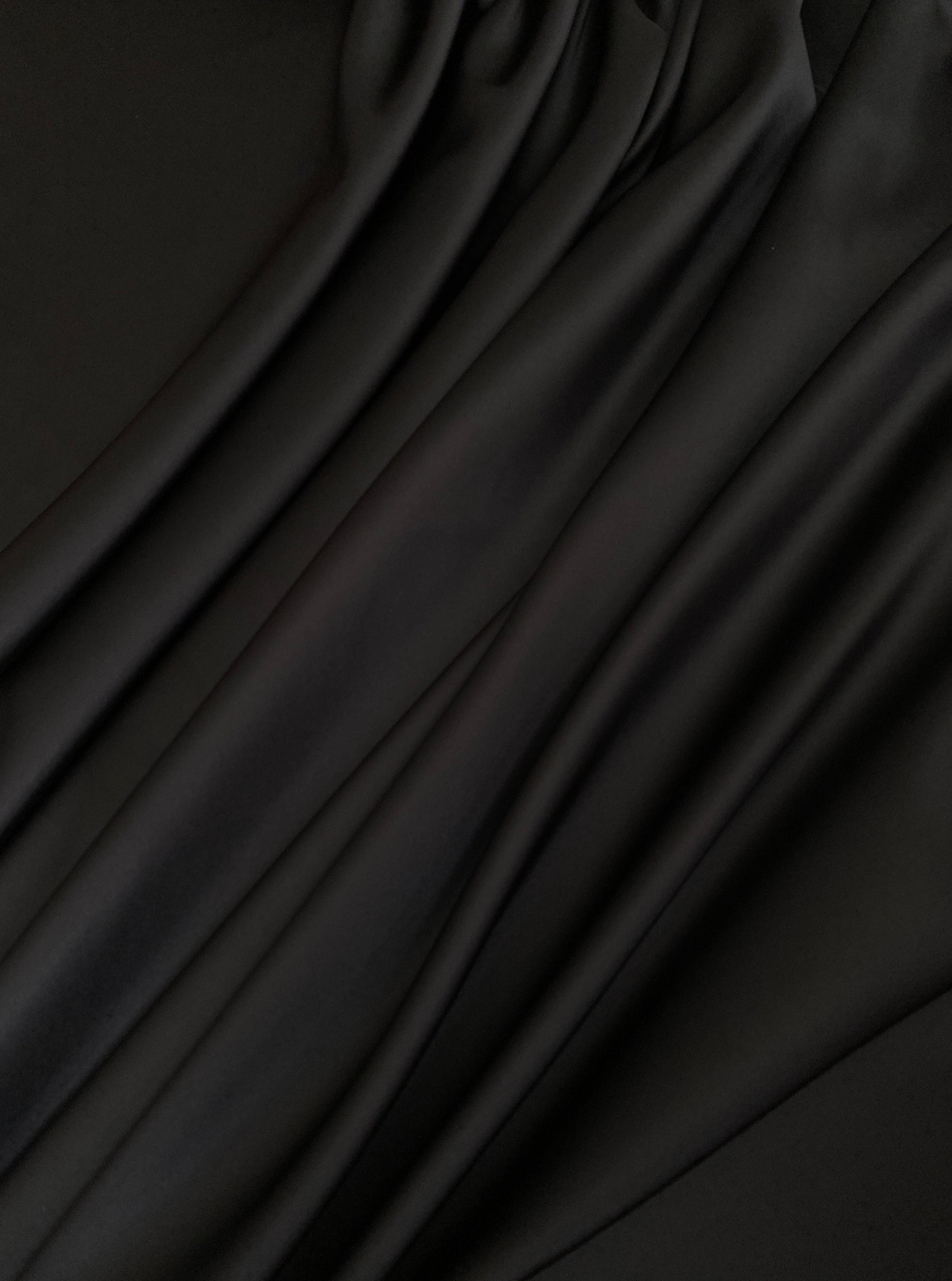 Black Stretch Crepe Back Satin, dark grey Crepe back satin, grey Crepe back satin , Crepe back satin for woman, Crepe back satin for bride, Crepe on discount, Crepe on sale, premium Crepe