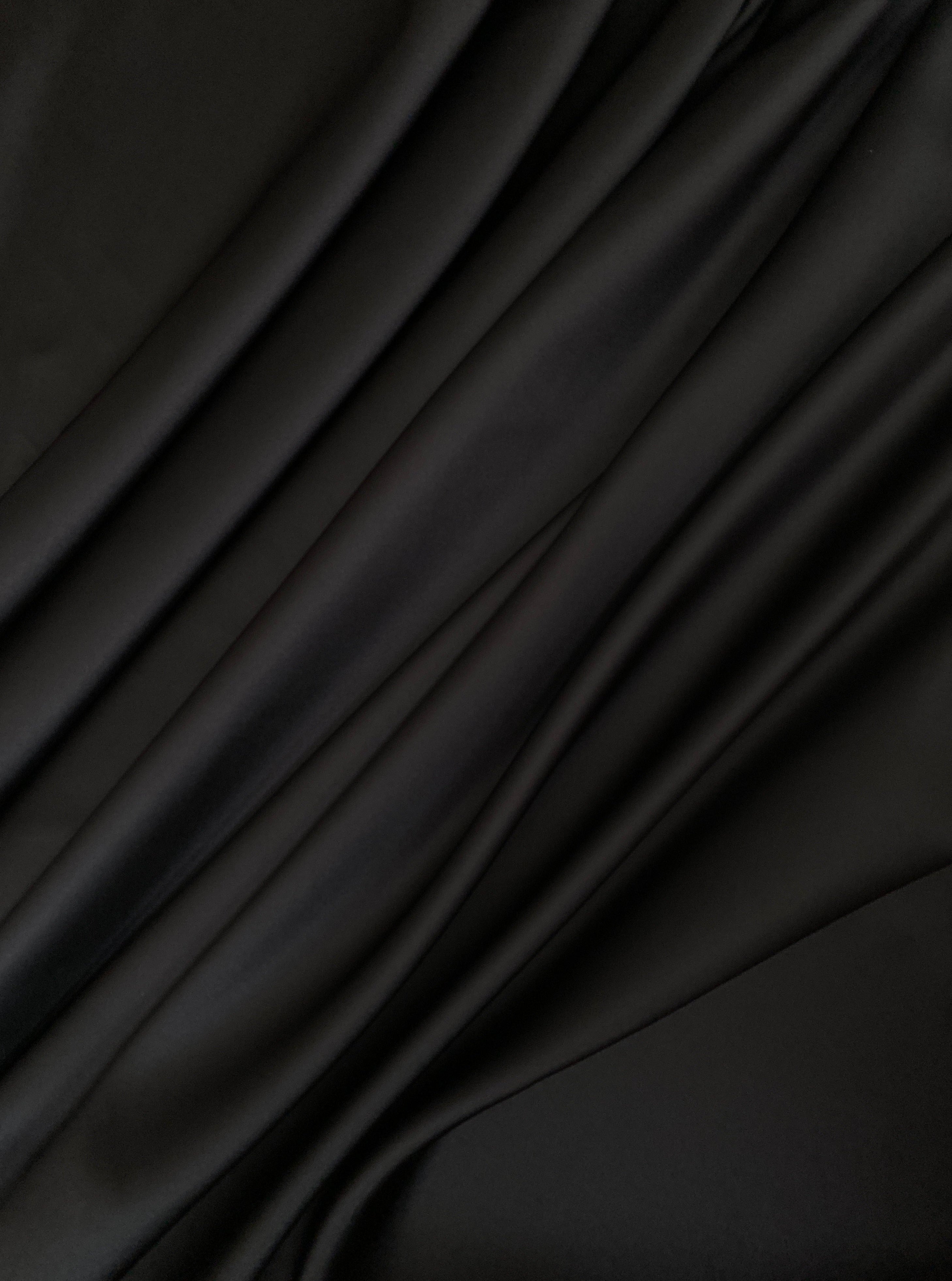 Black Stretch Crepe Back Satin, dark grey Crepe back satin, grey Crepe back satin , Crepe back satin for woman, Crepe back satin for bride, Crepe on discount, Crepe on sale, premium Crepe