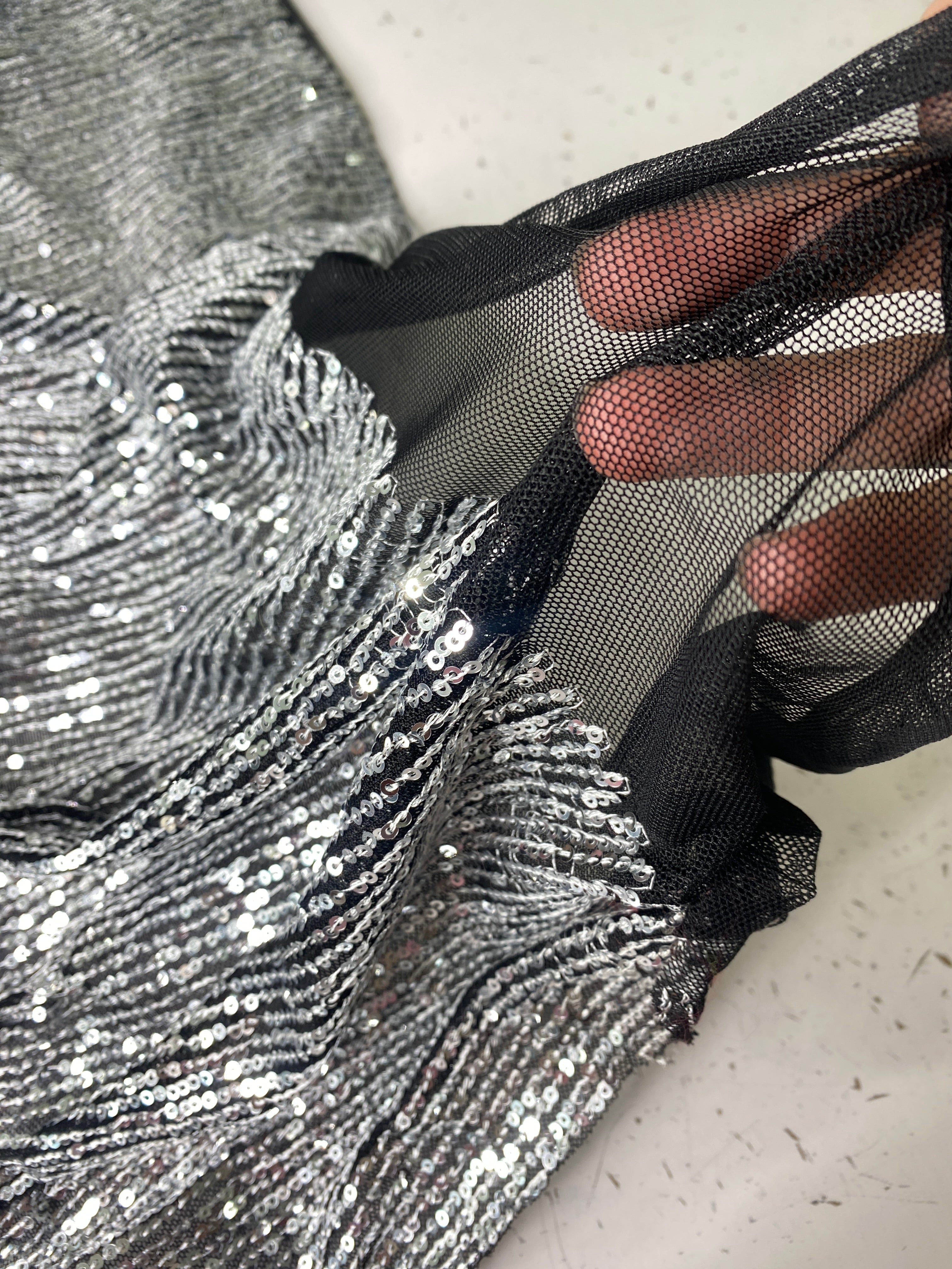 silver Stretch Sequin Mesh, light silver stretch Sequin Mesh, dark silver Stretch Sequin Mesh, Stretch Sequin Mesh for woman,  Stretch Sequin Mesh for bride, Stretch Sequin Mesh on sale, Stretch Sequin Mesh on discount, Stretch Sequin Mesh online