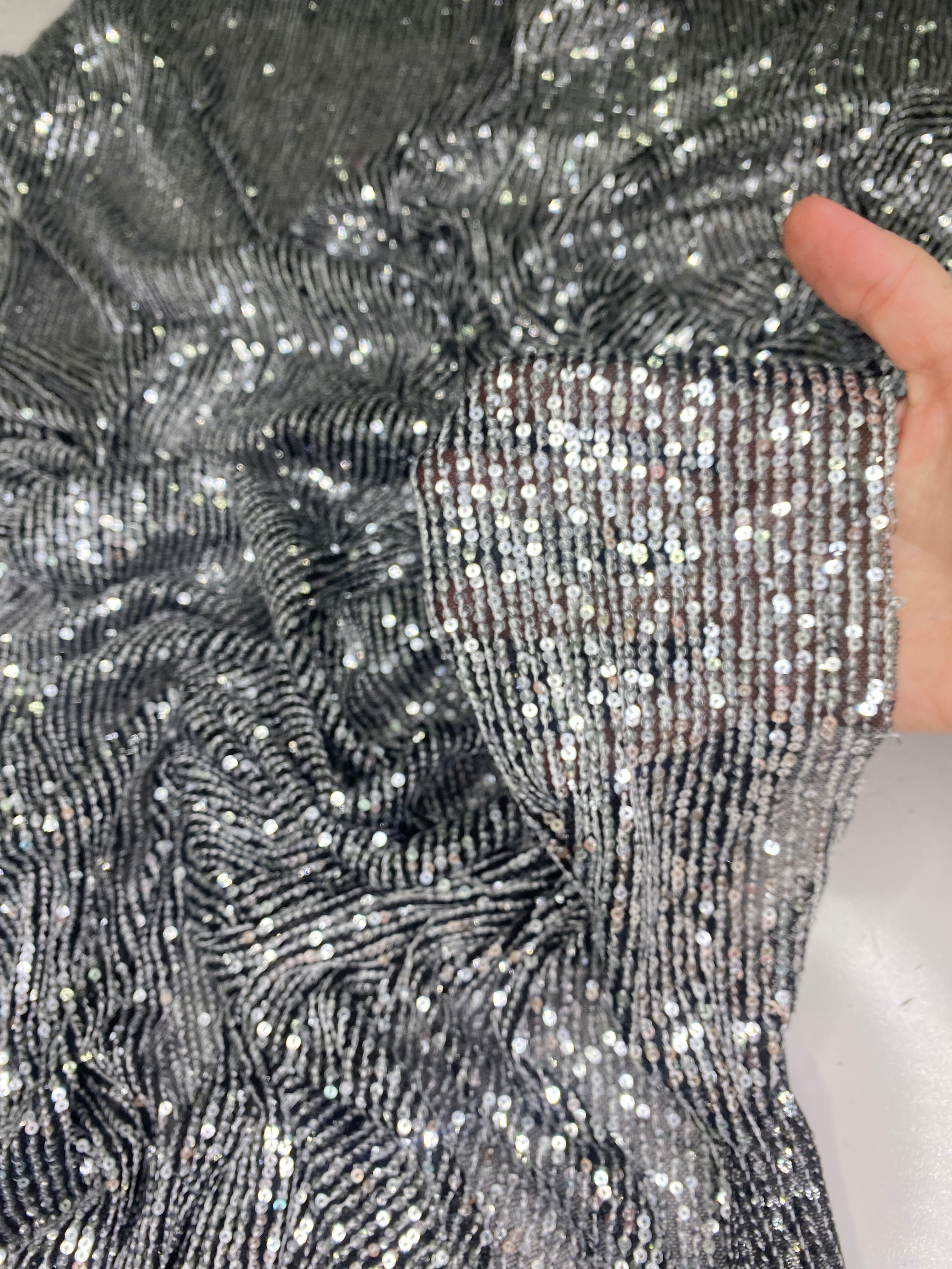 silver Stretch Sequin Mesh, light silver stretch Sequin Mesh, dark silver Stretch Sequin Mesh, Stretch Sequin Mesh for woman,  Stretch Sequin Mesh for bride, Stretch Sequin Mesh on sale, Stretch Sequin Mesh on discount, Stretch Sequin Mesh online