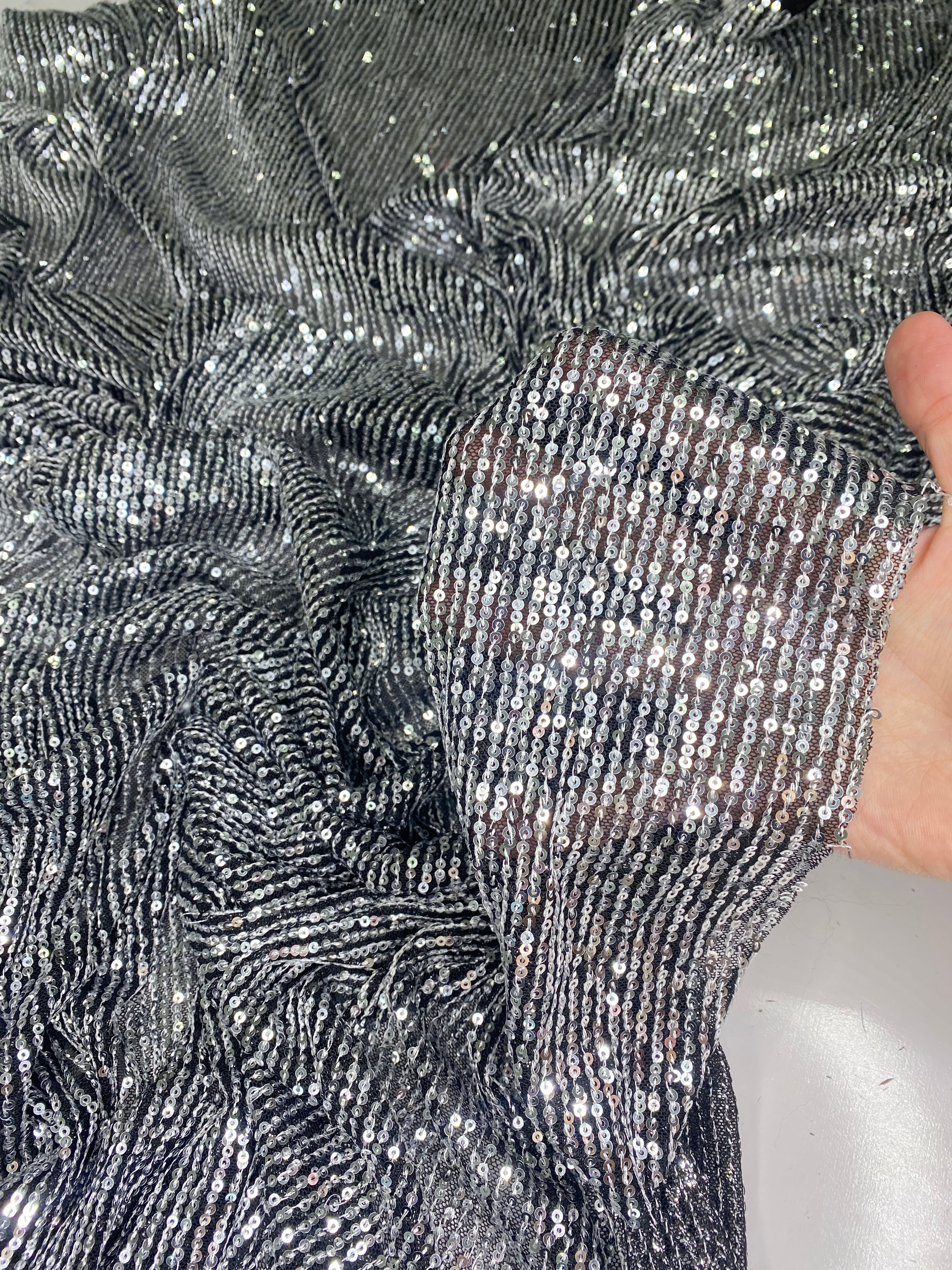silver Stretch Sequin Mesh, light silver stretch Sequin Mesh, dark silver Stretch Sequin Mesh, Stretch Sequin Mesh for woman,  Stretch Sequin Mesh for bride, Stretch Sequin Mesh on sale, Stretch Sequin Mesh on discount, Stretch Sequin Mesh online