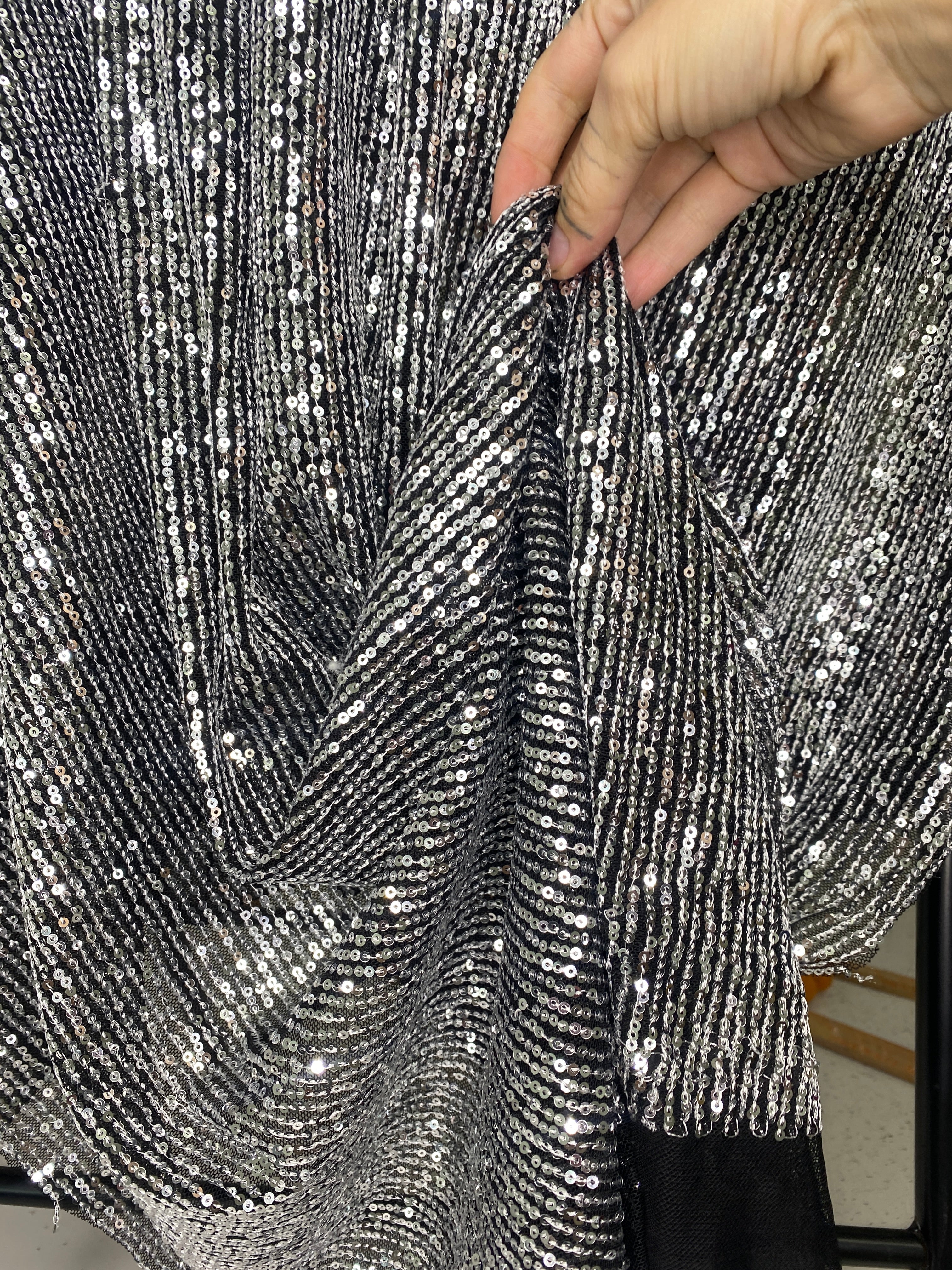 silver Stretch Sequin Mesh, light silver stretch Sequin Mesh, dark silver Stretch Sequin Mesh, Stretch Sequin Mesh for woman,  Stretch Sequin Mesh for bride, Stretch Sequin Mesh on sale, Stretch Sequin Mesh on discount, Stretch Sequin Mesh online