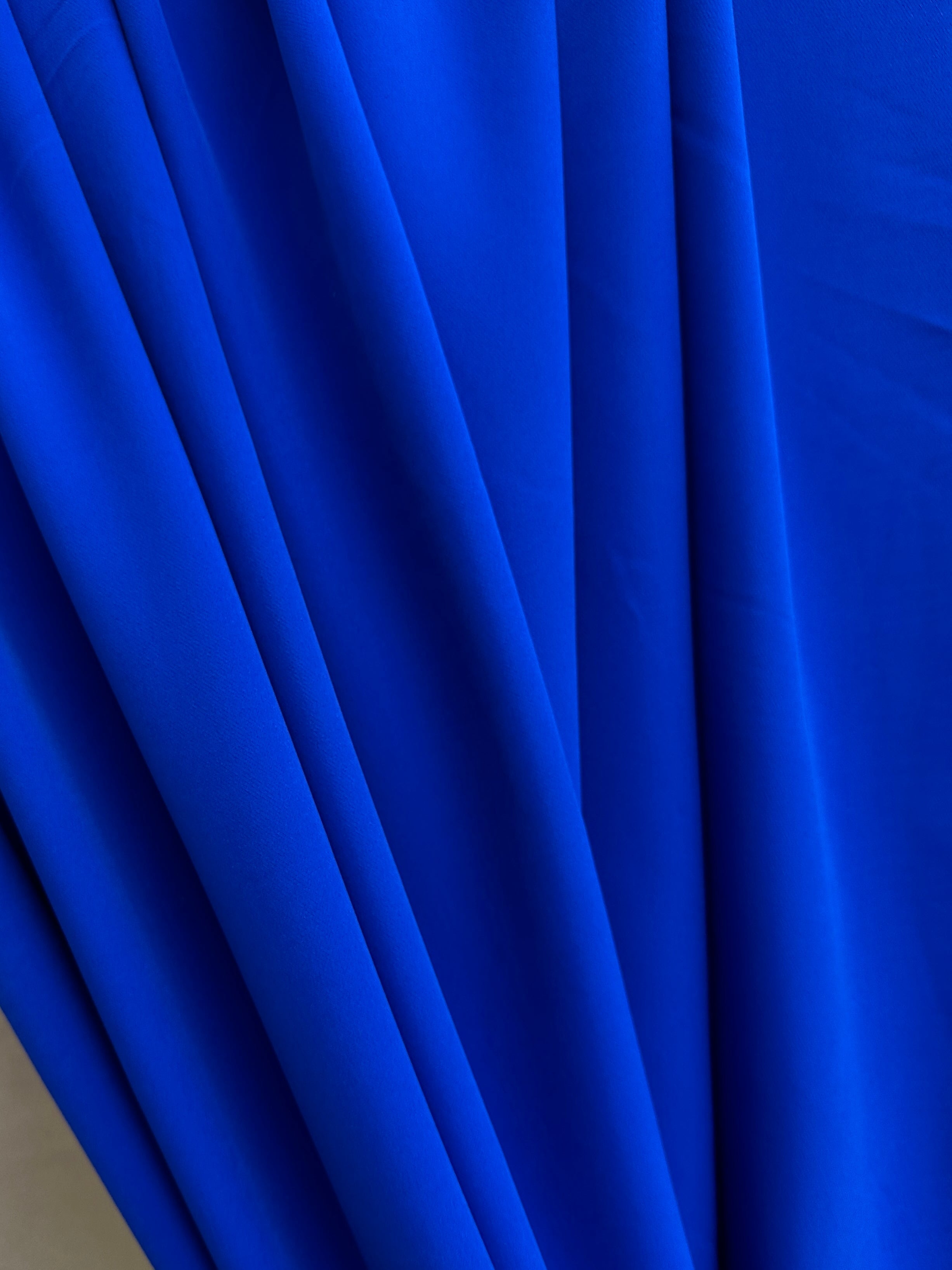 royal blue fabric, light blue crepe, dark blue crepe, crepe for woman, polyester crepe material, Royal Blue Stretch Crepe, crepe fabric by the yard, bridal crepe, crepe clothing material, crepe on sale, bridal fabric, crepe on sale, stretch crepe, crepe for dress