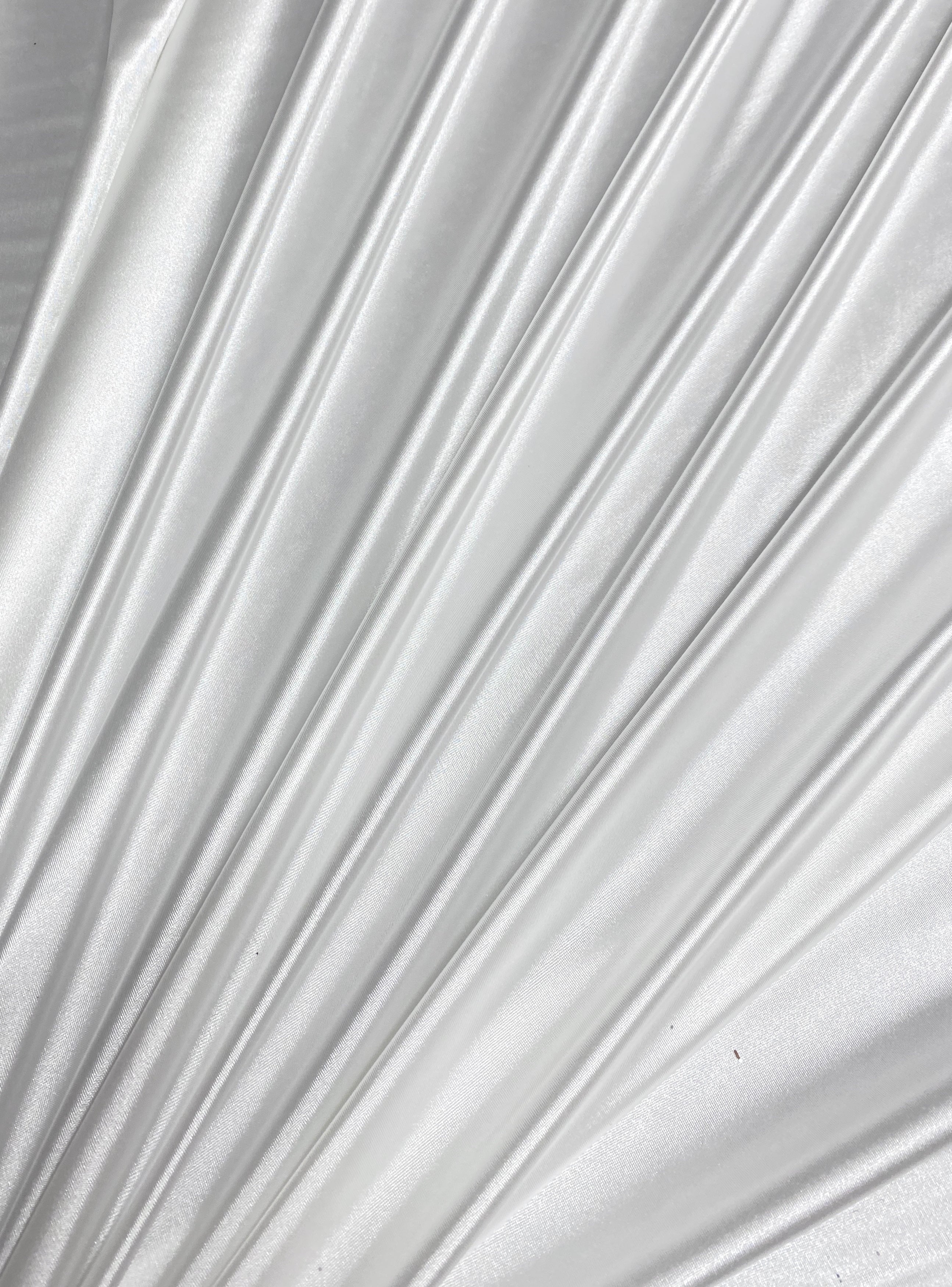 White 4 Way Stretch Spandex, White shiny spandex for woman, off White shiny spandex, bright White shiny spandex, White shiny spandex for bride, White spandex for dresses, White spandex for swim wear, premium spandex, spandex on sale, low price spandex