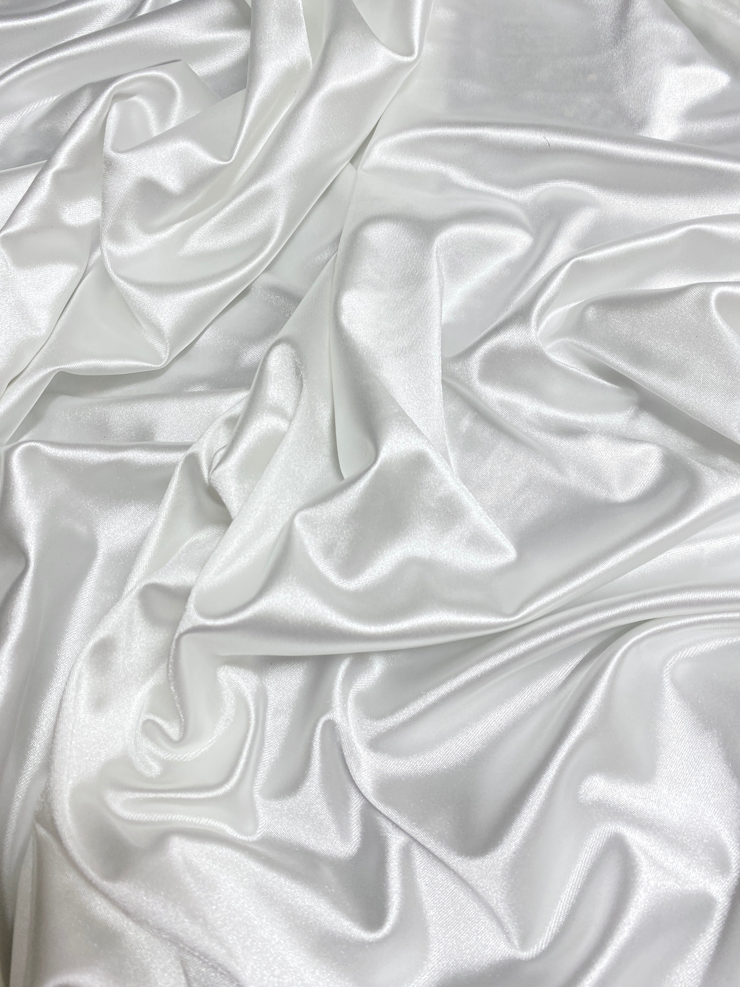 White 4 Way Stretch Spandex, White shiny spandex for woman, off White shiny spandex, bright White shiny spandex, White shiny spandex for bride, White spandex for dresses, White spandex for swim wear, premium spandex, spandex on sale, low price spandex