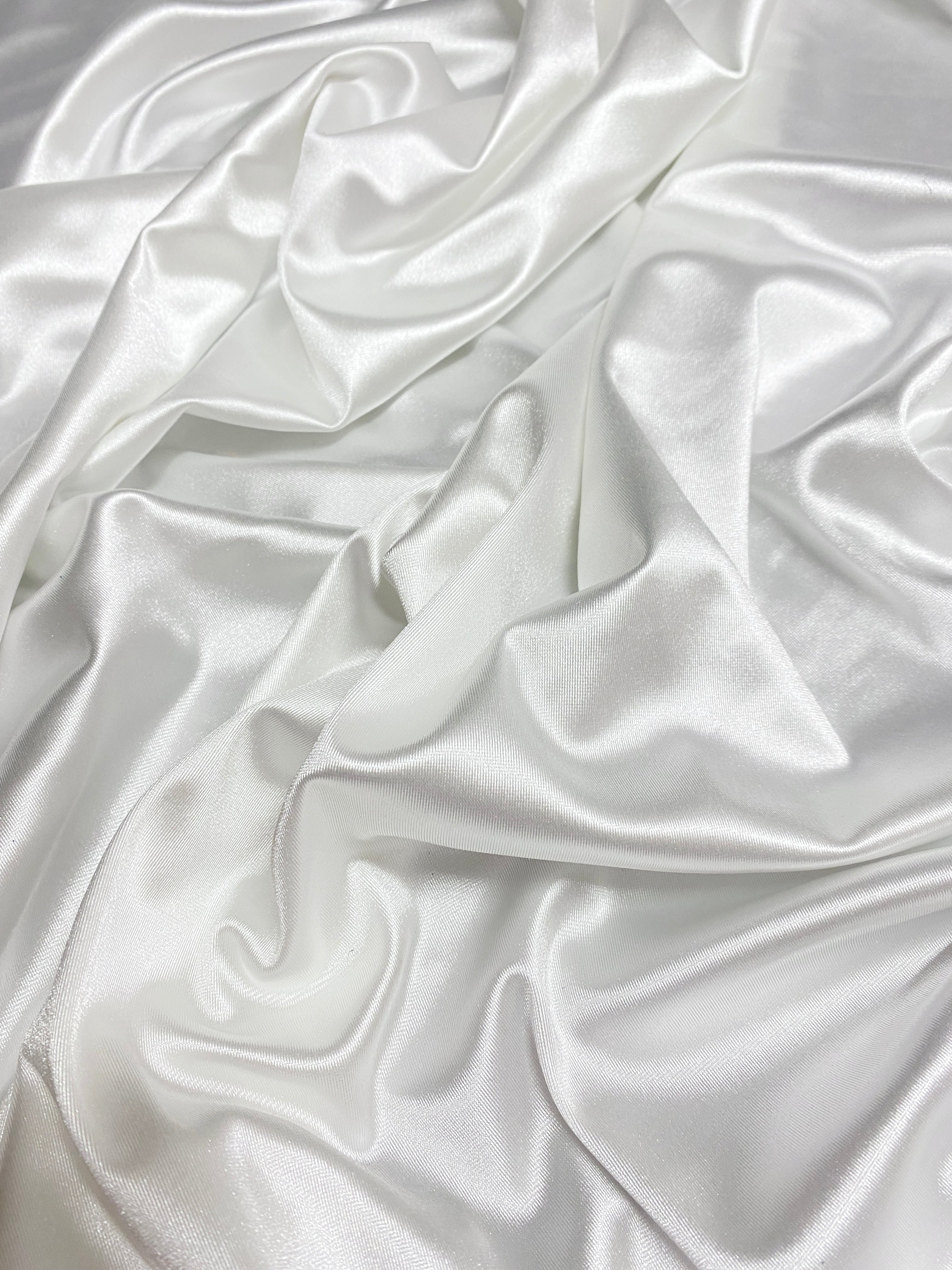 White 4 Way Stretch Spandex, White shiny spandex for woman, off White shiny spandex, bright White shiny spandex, White shiny spandex for bride, White spandex for dresses, White spandex for swim wear, premium spandex, spandex on sale, low price spandex