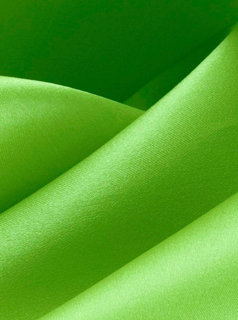 Lime Green Satin Fabric, Silky Satin Fabric Green, Bridal Satin Medium Weight, Satin for gown, Shiny Satin, Lime Green Silk by the yard, satin for bride, brides fabric on discount, luxury satin, best quality satin, buy satin online, satin on sale, cheap satin, fancy satin