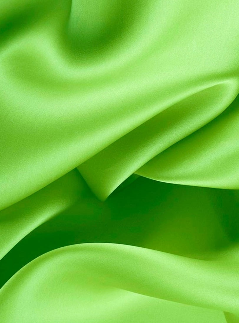 Lime Green Satin Fabric, Silky Satin Fabric Green, Bridal Satin Medium Weight, Satin for gown, Shiny Satin, Lime Green Silk by the yard, satin for bride, brides fabric on discount, luxury satin, best quality satin, buy satin online, satin on sale, cheap satin, fancy satin
