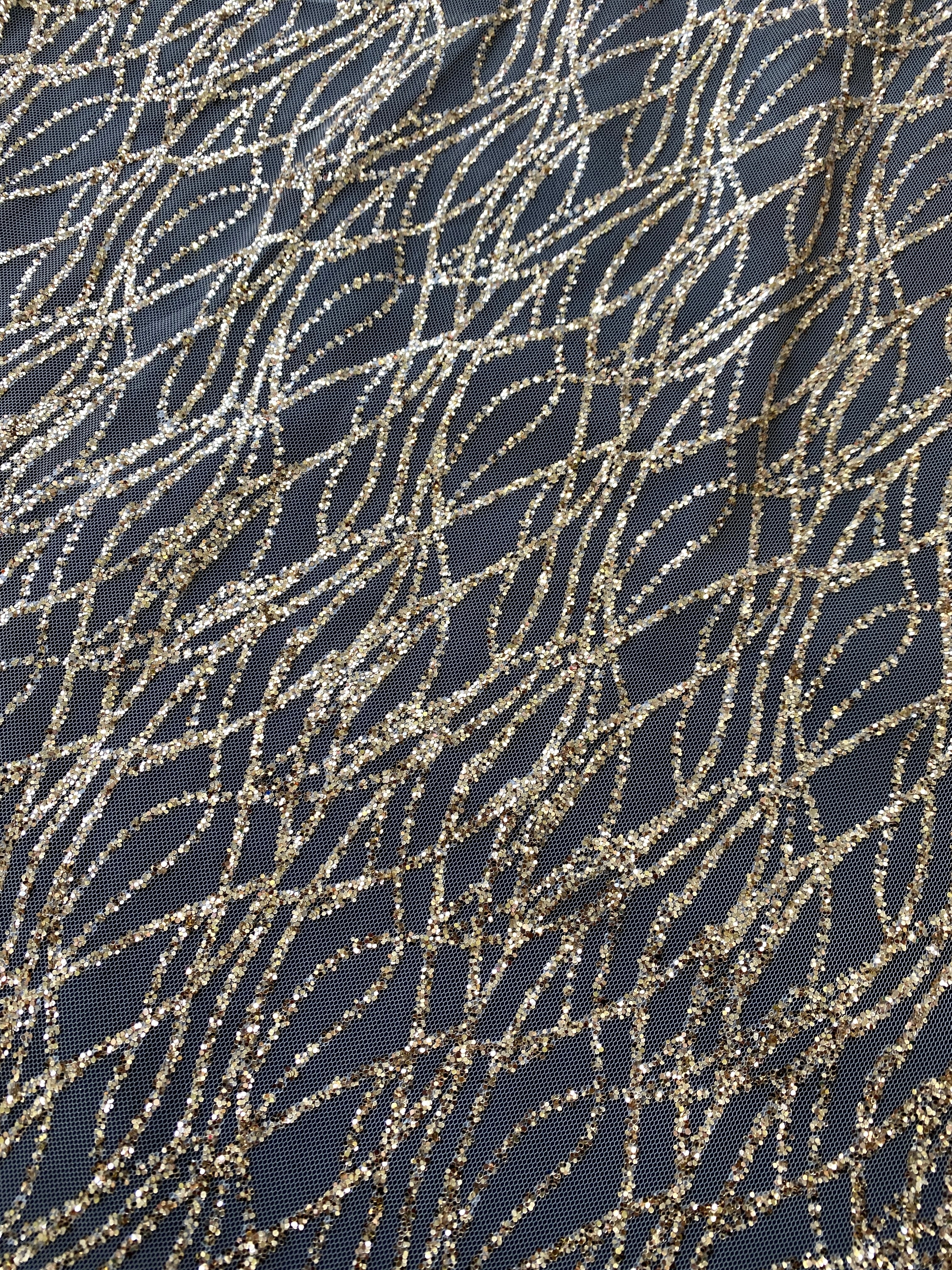 Gold Wave Glitter Lace, dark gold Lace, light gold lace, lace for woman, lace for bride, lace on discount, lace on sale, premium lace, kiki textile lace, lace for party wear dresses