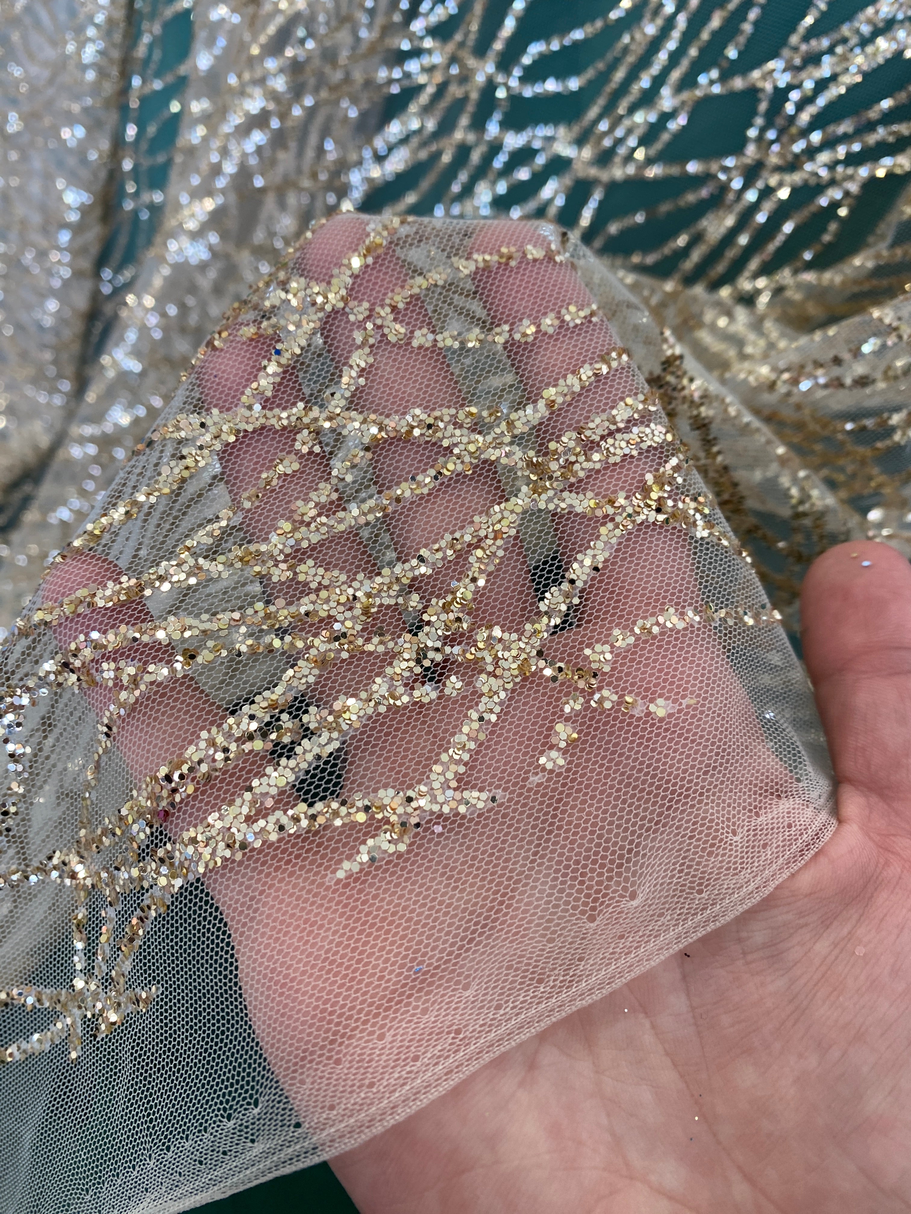 Gold Wave Glitter Lace, dark gold Lace, light gold lace, lace for woman, lace for bride, lace on discount, lace on sale, premium lace, kiki textile lace, lace for party wear dresses
