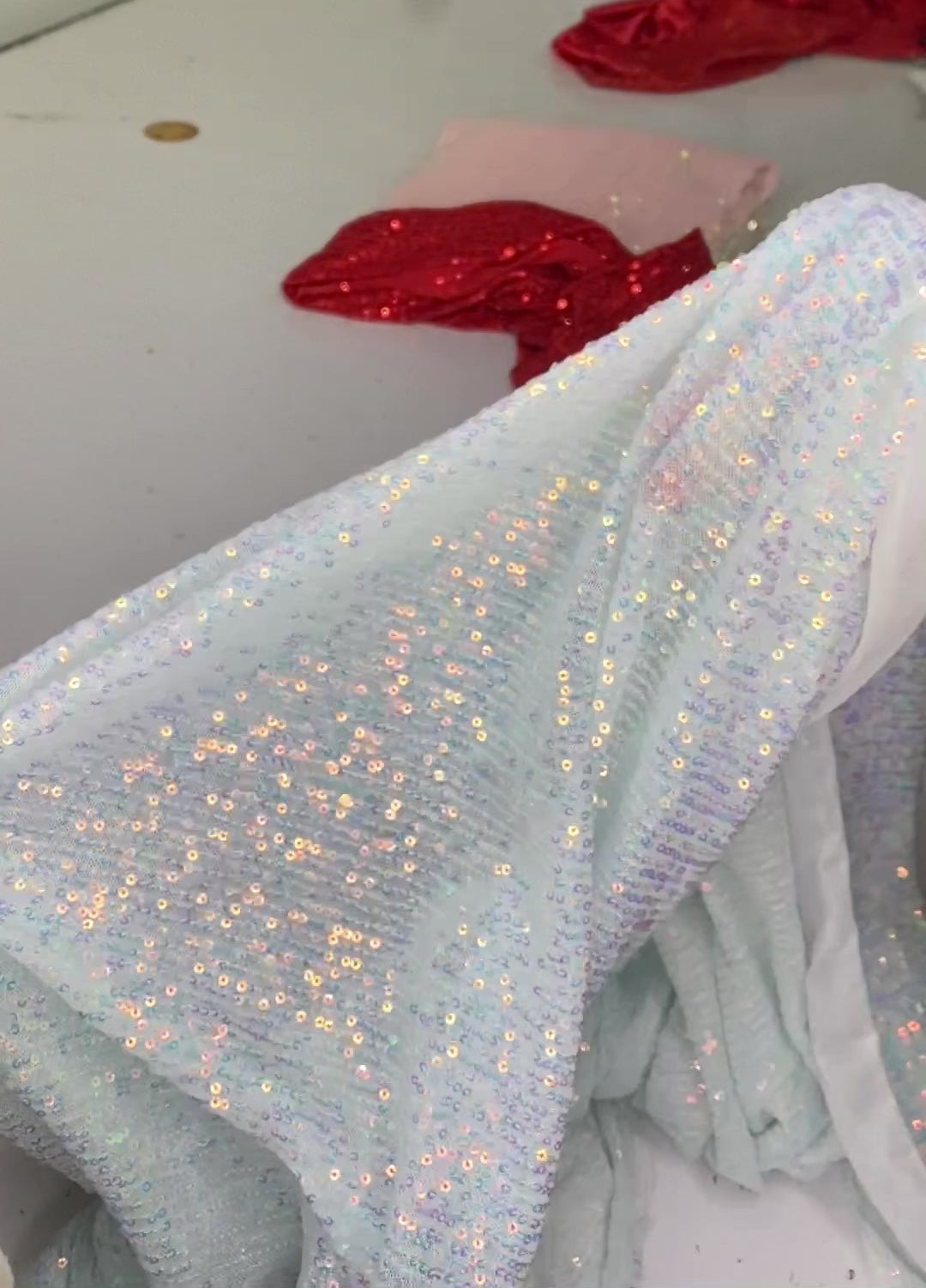 white Iridescent Stretch Sequin Mesh, off white Stretch Sequin Mesh, Iridescent Stretch Sequin Mesh, Stretch Sequin Mesh for woman,  Stretch Sequin Mesh for bride, Stretch Sequin Mesh on sale, Stretch Sequin Mesh on discount, Stretch Sequin Mesh online