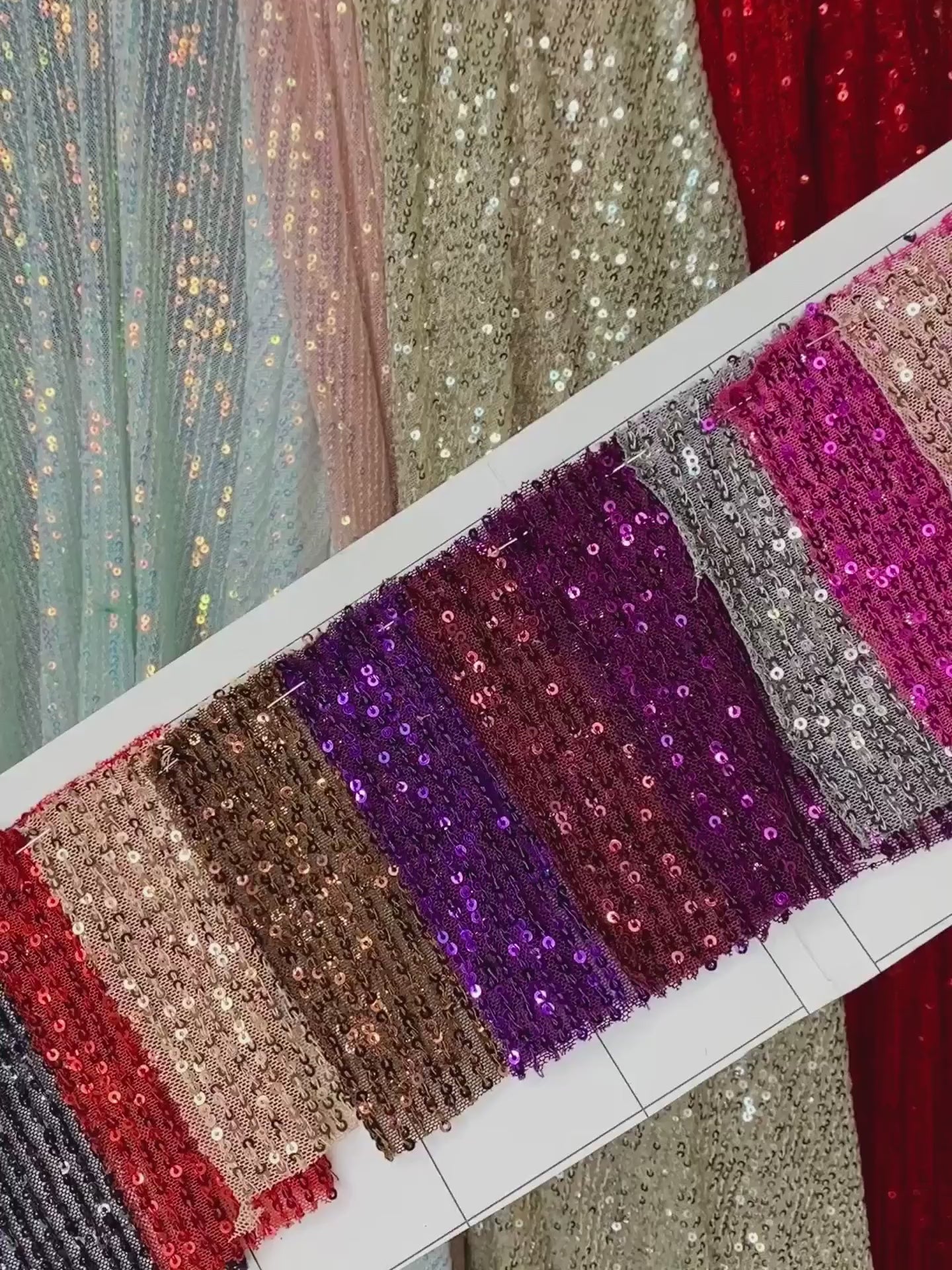 Stretch Striped Sequin On Mesh