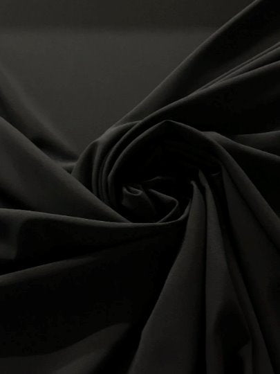 black stretch Crepe, jet black stretch crepe, dark grey stretch crepe, stretch crepe for woman, stretch crepe for bride,  crepe on discount, crepe in low price, crepe on sale, premium crepe, solid crepe, crepe, crepe fabric
