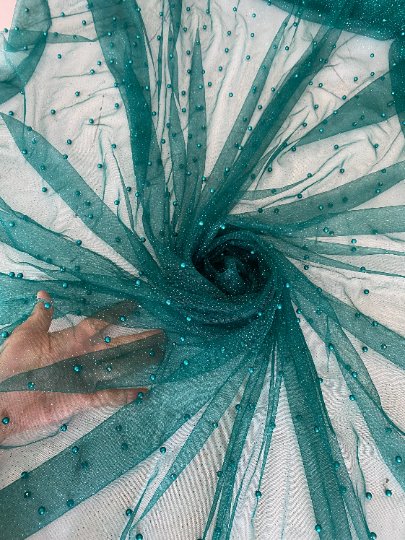 teal Pearl Tulle, teal blue pearl Tulle, cyan pearl tulle, Turquoise Pearl Tulle, shinny Pearl Tulle, Pearl Tulle for woman, Pearl Tulle for bride, Pearl Tulle on discount, Pearl Tulle on sale, premium Pearl Tulle, buy Pearl Tulle online