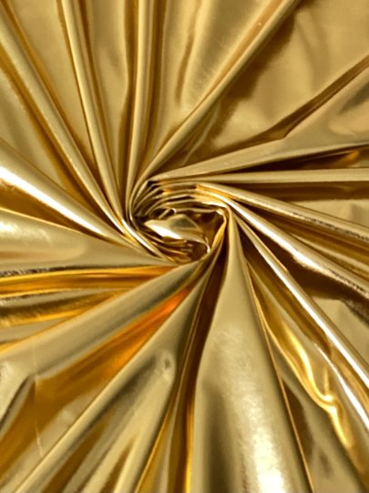 Glossy Gold Stretch Faux Leather, dusty gold stretch faux leather, bright yellow stretch faux leather, faux leather for woman, faux leather for costumes, faux leather for home decor, 2 way stretch faux leather, leather for blazers, cheap leather, discounted leather, leather on sale