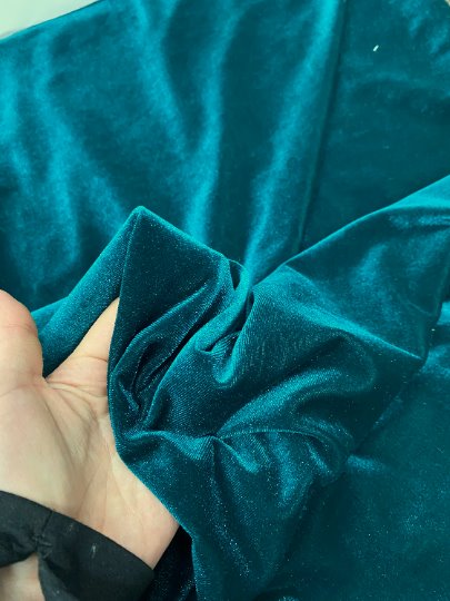 Teal green velvet fabric, 4 way stretch velvet fabric, solid velvet fabric, velvet fabric for clothing, fabric store, velvet cheap, stretch velvet on sale, teal green glitter stretch velvet, green velvet fabric