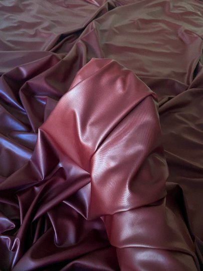 burgundy stretch faux leather, burgundy stretch pleather, burgundy stretch soft vinyl, burgundy stretch vinyl, faux leather stretch for clothing, Faux Leather for jackets, Faux Leather for bags, Faux Leather on discount, Faux Leather on sale, premium Faux Leather, burgundy Faux Leather, maroon Faux Leather, Faux Leather for tops, Faux Leather for leggings
