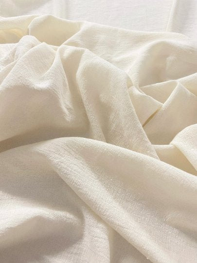 Ivory Crinkle Cotton Gauze, cotton gauze fabric, white gauze fabric, off white gauze, cotton for woman, double gauze ivory