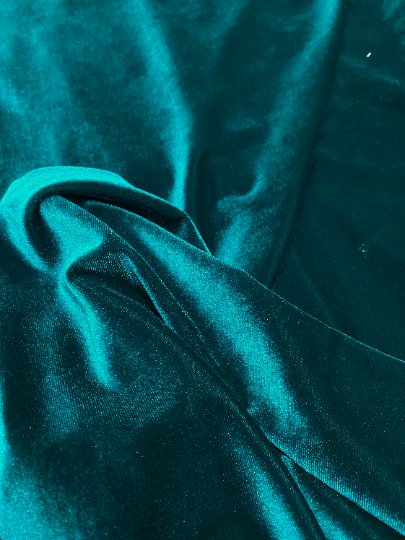 Teal green velvet fabric, 4 way stretch velvet fabric, solid velvet fabric, velvet fabric for clothing, fabric store, velvet cheap, stretch velvet on sale, teal green glitter stretch velvet, green velvet fabric