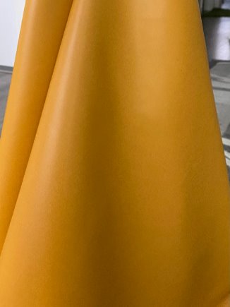 mustard stretch Faux Leather, dark orange leather, shiny faux leather, orange faux leather for woman, faux leather for costumes, faux leather for home decor, 2 way stretch faux leather, leather for blazers, cheap leather, discounted leather, leather on sale