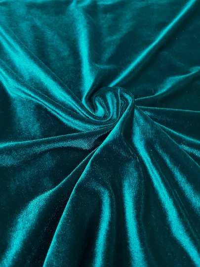 Teal green velvet fabric, 4 way stretch velvet fabric, solid velvet fabric, velvet fabric for clothing, fabric store, velvet cheap, stretch velvet on sale, teal green glitter stretch velvet, green velvet fabric