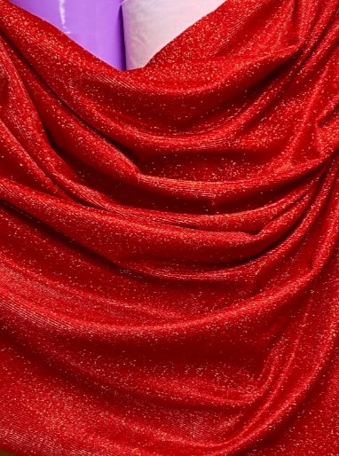 red stretch lurex, red stretch lurex for woman, dark red stretch lurex, party wear red stretch lurex, shiny lurex, spandex lurex for bride, lurex on discount, lurex on sale, buy metallic lurex online, lurex for gown
