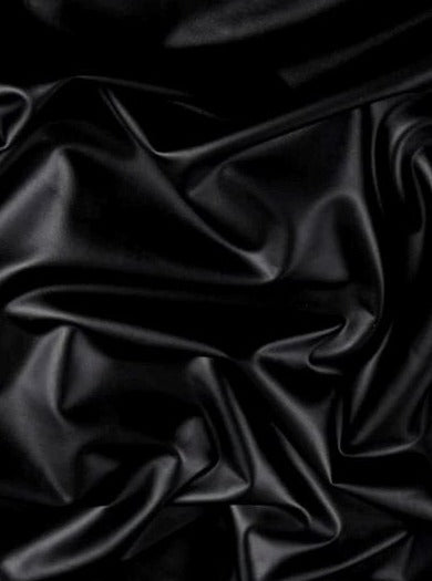 Black 2 Way stretch faux leather, black stretch pleather, black stretch soft vinyl, black stretch vinyl, faux leather stretch for clothing, Faux Leather for jackets, Faux Leather for bags, Faux Leather on discount, Faux Leather on sale, premium Faux Leather, jet black Faux Leather, Faux Leather for tops, Faux Leather for leggings