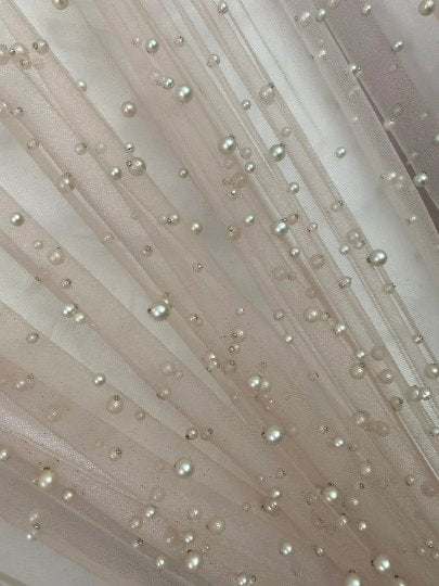 nude Pearl Tulle, white pearl Tulle, bright white pearl Tulle, off white Pearl Tulle, shinny Pearl Tulle, Pearl Tulle for woman, Pearl Tulle for bride, Pearl Tulle on discount, Pearl Tulle on sale, premium Pearl Tulle, buy Pearl Tulle online