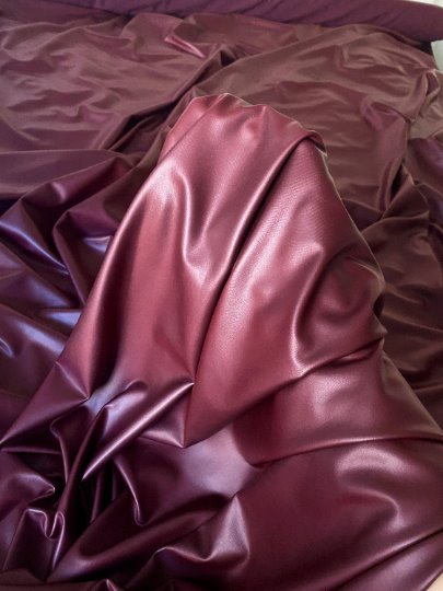 burgundy stretch faux leather, burgundy stretch pleather, burgundy stretch soft vinyl, burgundy stretch vinyl, faux leather stretch for clothing, Faux Leather for jackets, Faux Leather for bags, Faux Leather on discount, Faux Leather on sale, premium Faux Leather, burgundy Faux Leather, maroon Faux Leather, Faux Leather for tops, Faux Leather for leggings