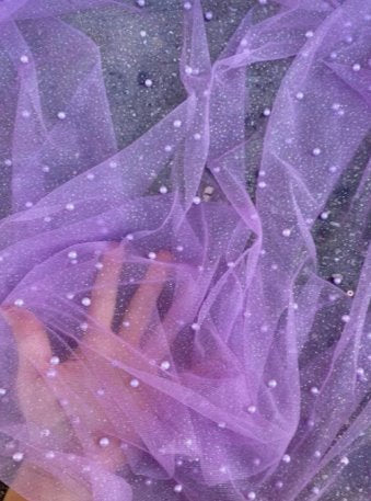 lavender glitter Pearl Tulle, light purple pearl Tulle, purple pearl tulle, lavender Pearl Tulle for party wear, lavender Pearl Tulle for dress, Pearl Tulle for woman, Pearl Tulle for bride, Pearl Tulle on discount, Pearl Tulle on sale, premium Pearl Tulle, buy Pearl Tulle online