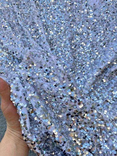 Silver White Sequin on Velvet, silver sequin on velvet, off white sequin on velvet, light silver sequin on velvet, velvet on discount, velvet on sale, buy velvet online, kikitextile velvet, premium velvet, velvet for gown, velvet for woman, velvet for bride
