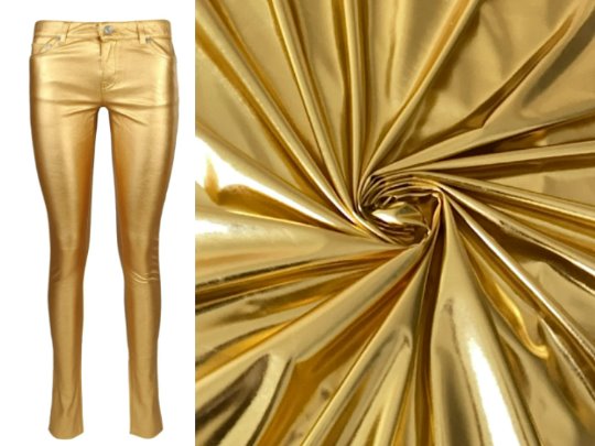 Gold 2 Way Stretch Faux Pleather, gold Faux Pleather, Faux Pleather for woman, Faux Pleather for bride, Faux Pleather in low price, premium Faux Pleather, cheap Faux Pleather, stretch Faux Pleather, dusty gold Faux Pleather