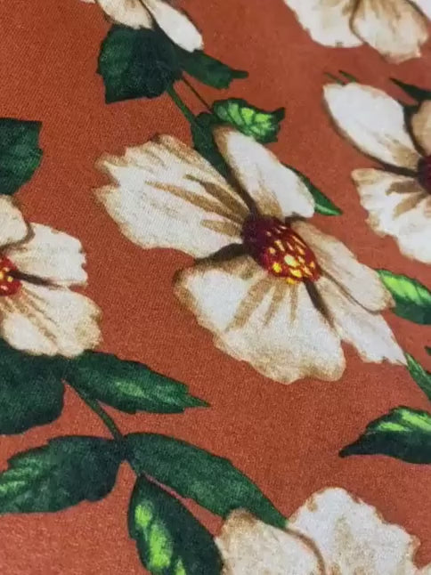 Floral Print Velvet Fabric