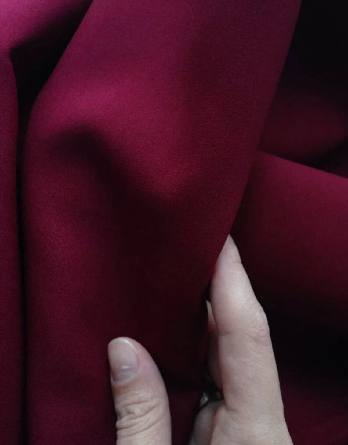 Burgundy Poly Poplin