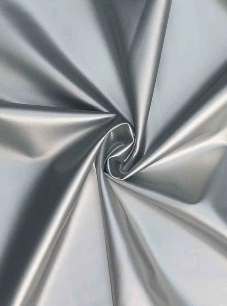 silver stretch Faux Leather, light silver Faux Leather, Faux Leather for jackets, Faux Leather for bags, Faux Leather on discount, Faux Leather on sale, premium Faux Leather, dark silver Faux Leather, grey Faux Leather, Faux Leather for tops, Faux Leather for leggings