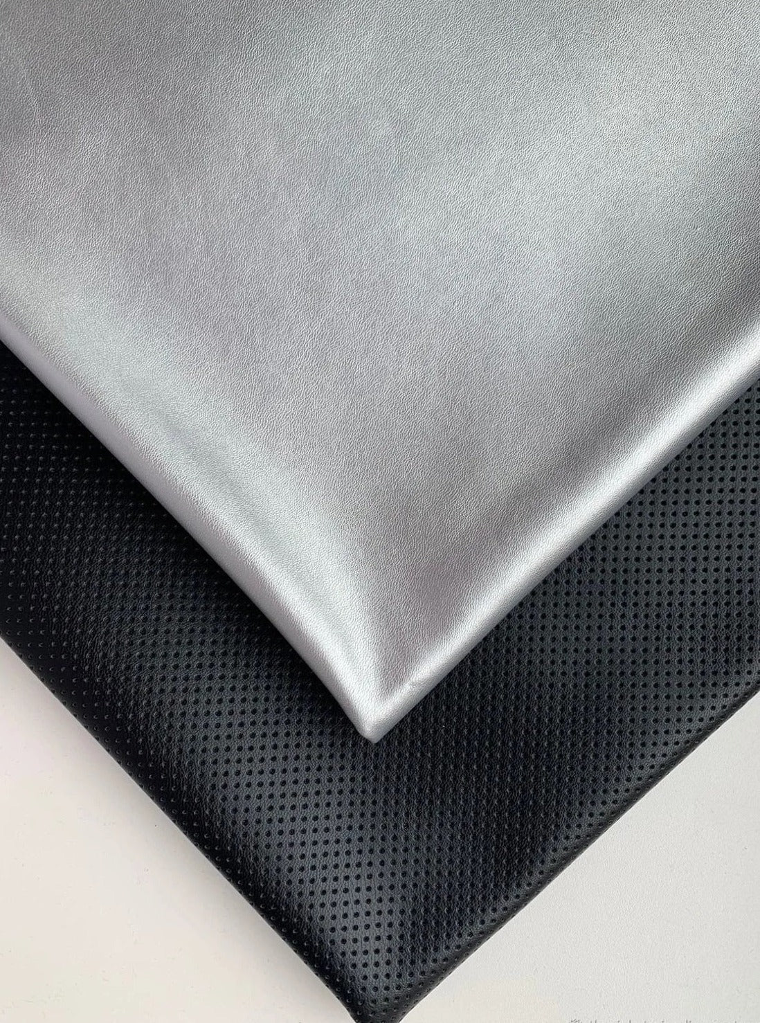 silver stretch Faux Leather, light silver Faux Leather, Faux Leather for jackets, Faux Leather for bags, Faux Leather on discount, Faux Leather on sale, premium Faux Leather, dark silver Faux Leather, grey Faux Leather, Faux Leather for tops, Faux Leather for leggings