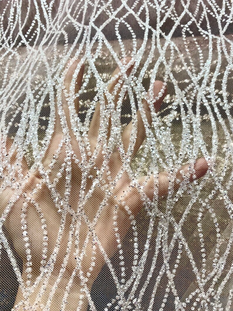 Silver Lace Glitter on Mesh, dark silver lace Glitter on Mesh, light silver Lace, light grey lace, lace for woman, lace for bride,  lace on discount, lace on sale, premium lace, kiki textile lace, lace for party wear dresses, lace on mesh