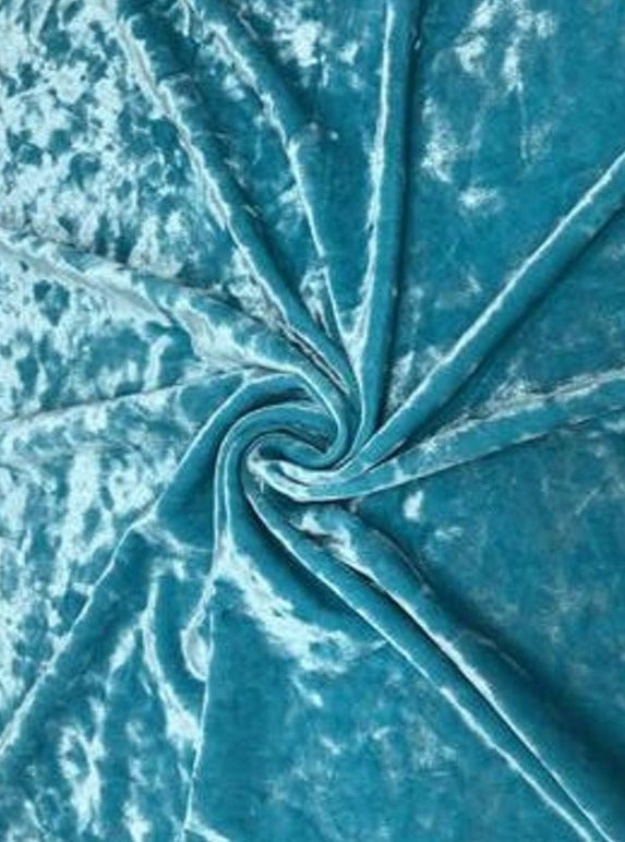 Turquoise Aqua  Crushed Velvet, velvet cloth, blue velvet, crushed velvet, velvet for gown, aqua crushed velvet, velvet fabric, solid velvet, light blue crushed fabric, crushed velvet fabric for gown, 4 way crushed velvet