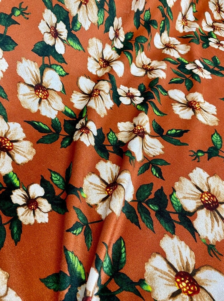 Floral Print Velvet Fabric