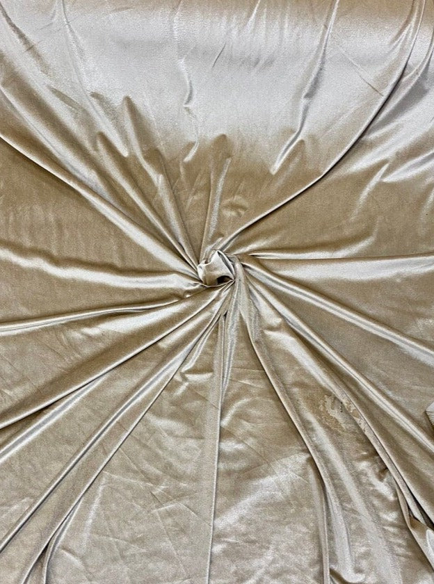 Light gold stretch velvet, light gold stretch velvet for gown, beige velvet for wedding, gold stretch pure velvet, stretch velvet for brides, stretch fancy velvet,  beige color velvet for dress, stretch expensive velvet