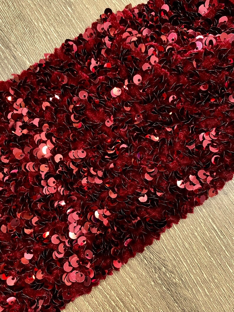 Burgundy sequin on Velvet, velvet cloth, maroon velvet, sequin stretch velvet, velvet for gown, stretch velvet, velvet fabric with sequin, solid velvet, dark red sequin fabric, sequin fabric for gown, 4 way stretch velvet