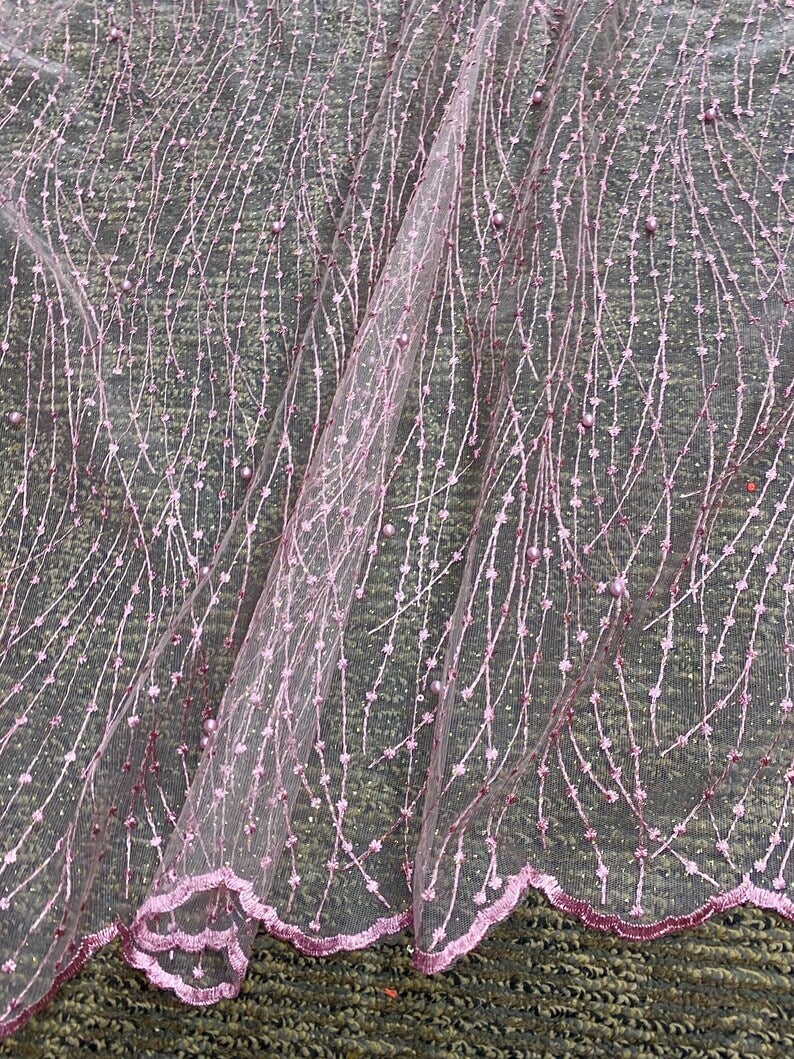 Baby Pink Scallop Lace, pink Scallop Lace, light pink Scallop Lace, dark pink Scallop Lace, rose pink Scallop Lace, Scallop Lace for woman, Scallop Lace for bride, Scallop Lace in low price, premium Scallop Lace, luxury Scallop Lace