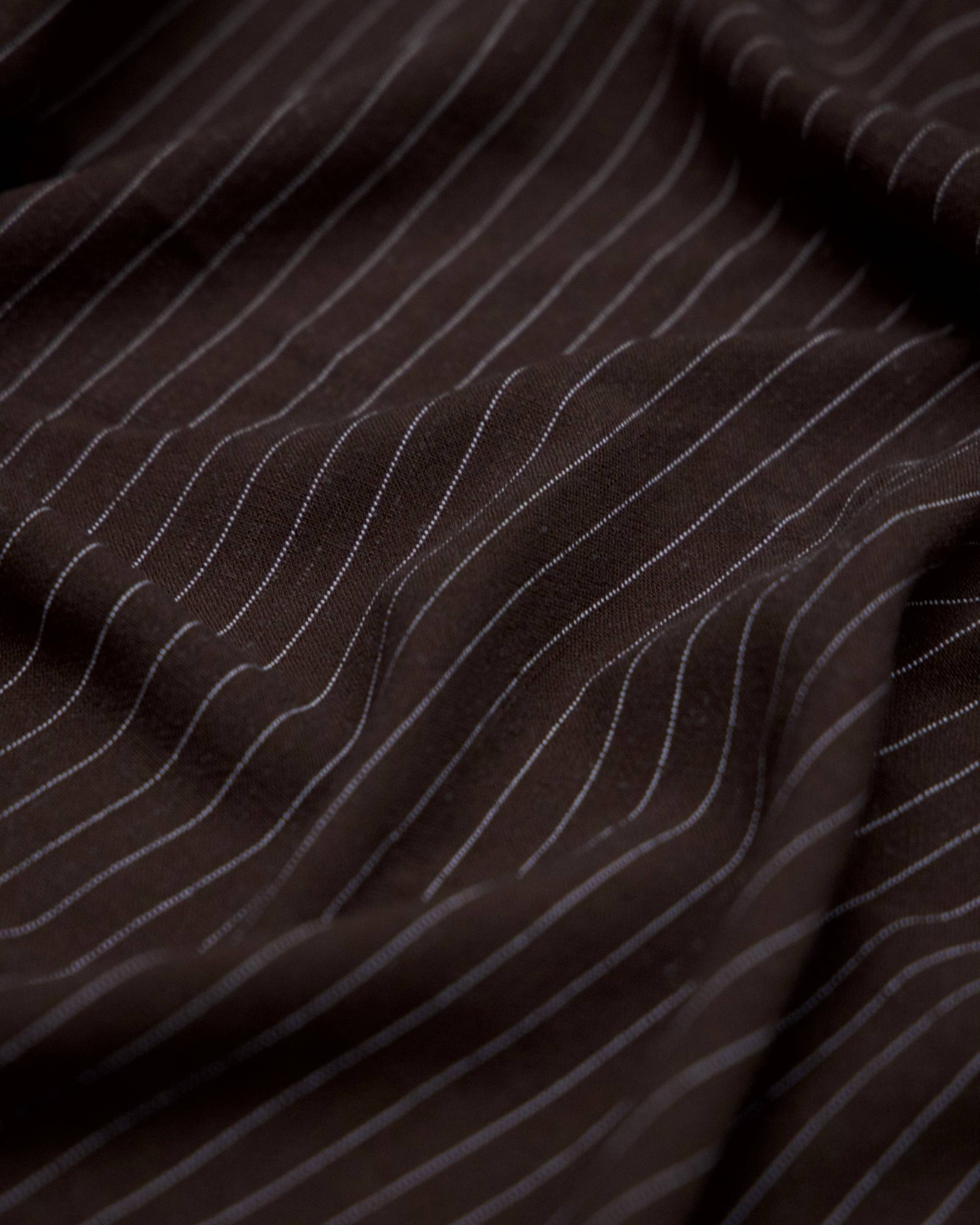 Chocolate Brown Resort Pinstripe Linen Blend, Kiki Sewing Store, Kiki Luxury Fabric, Cheap Fabric Store, Kiki Textiles, Kiki Textile by the Yard, Kiki Textile USA
