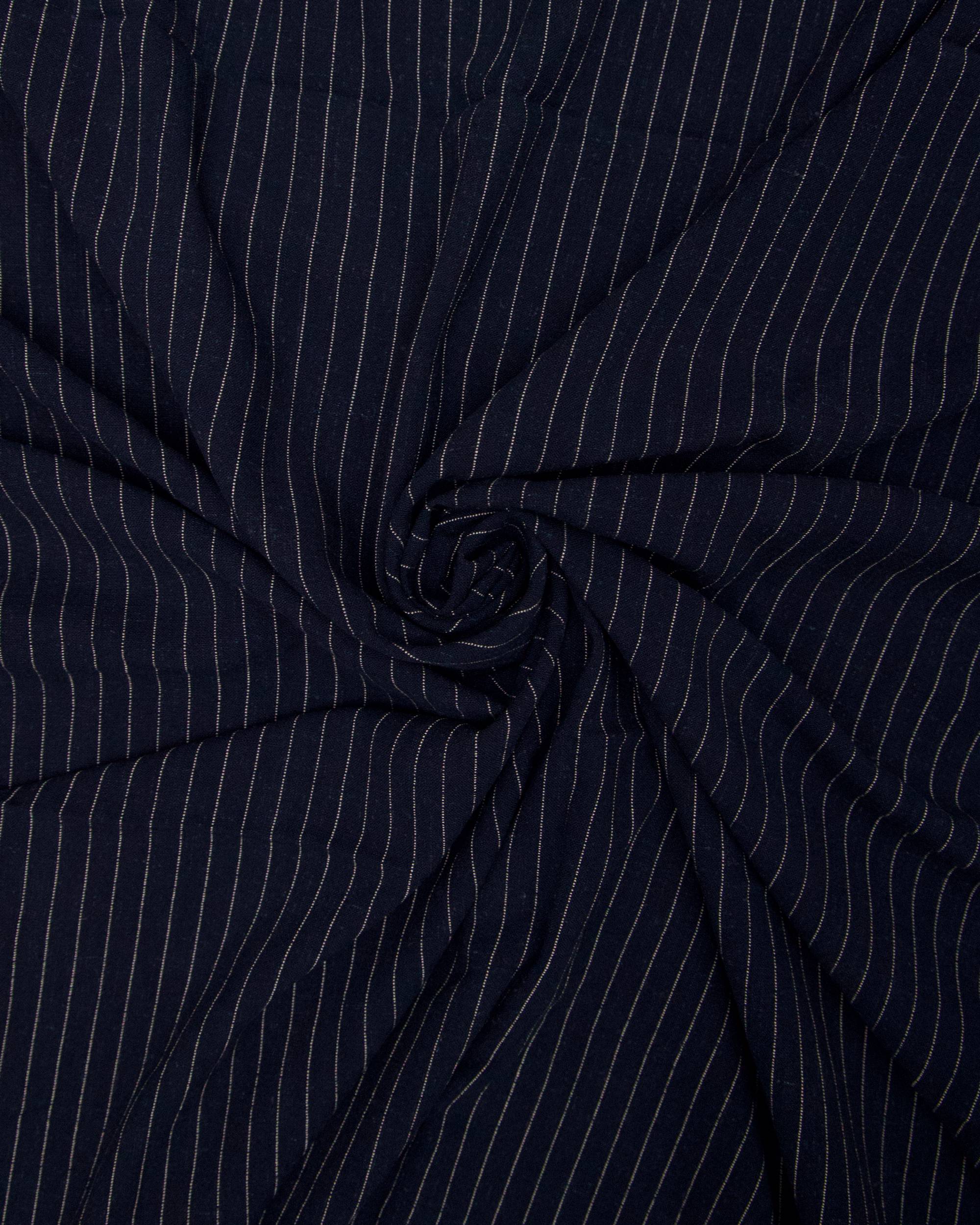 Navy Resort Pinstripe Linen Blend, Pinstripe Fabric, Resort Wear Fabric, Linen Rayon Blend, Striped Linen Fabric, Tailored Fabric, Lightweight Suiting Fabric, Breathable Linen Fabric